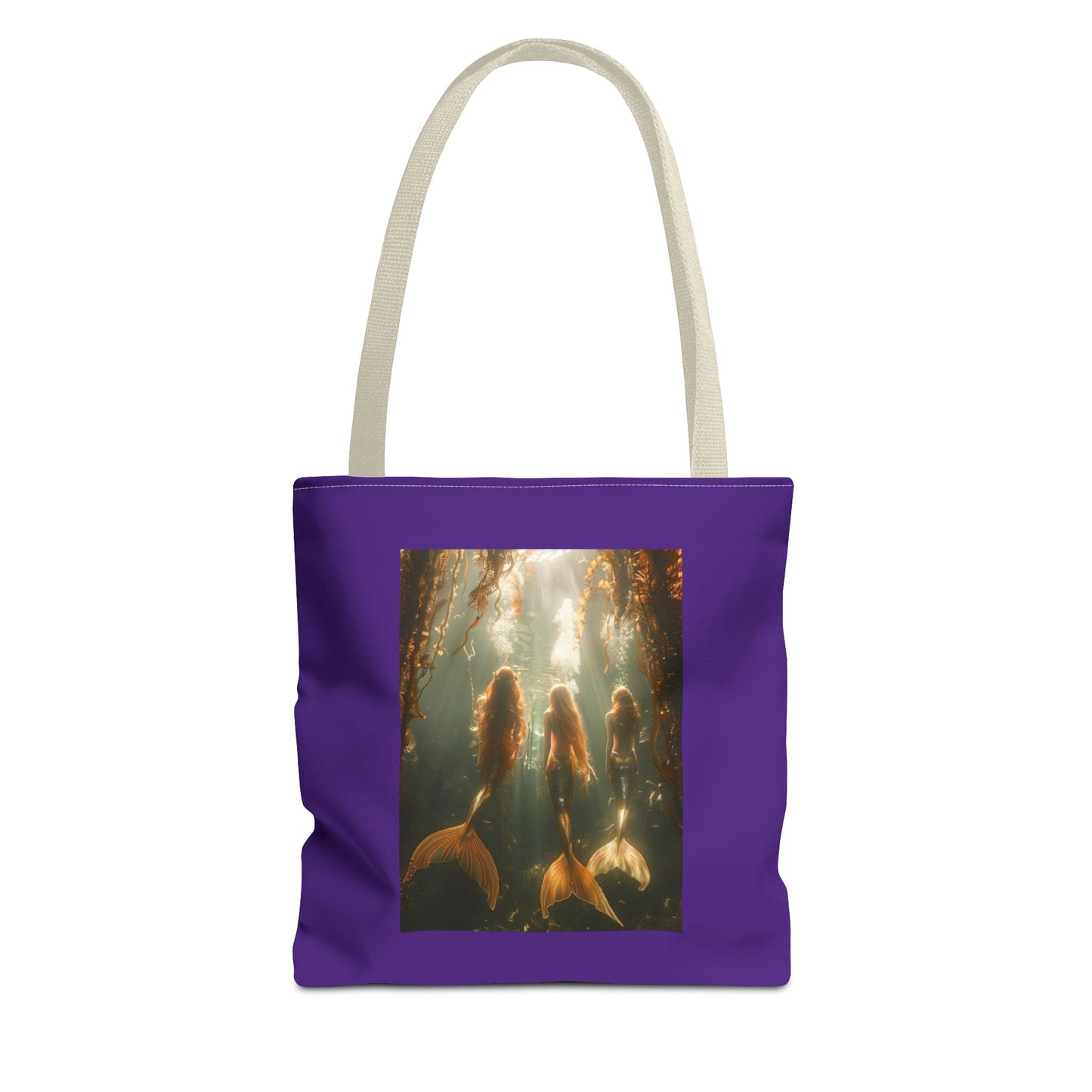 Three Mermaid Sisters, Purple Tote Bag - 3 Sizes