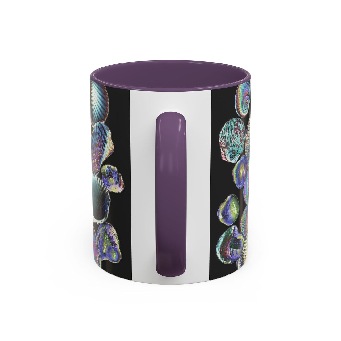 Iridescent Shells Accent Coffee Mug | Unique Sea-Inspired Drinkware / Heatwave Shell Collection