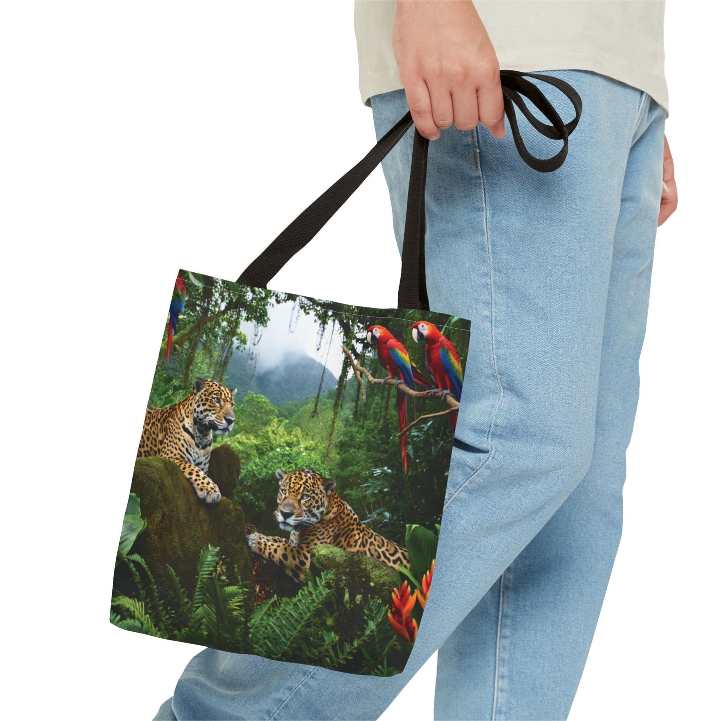 Jaguars and Parrots Tote Bag - 3 Sizes