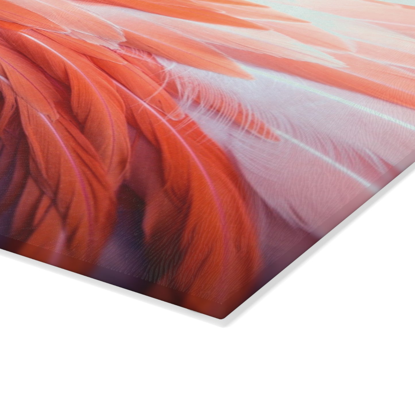 Glass Cutting Board, 2 sizes - Real Flamingo Feathers