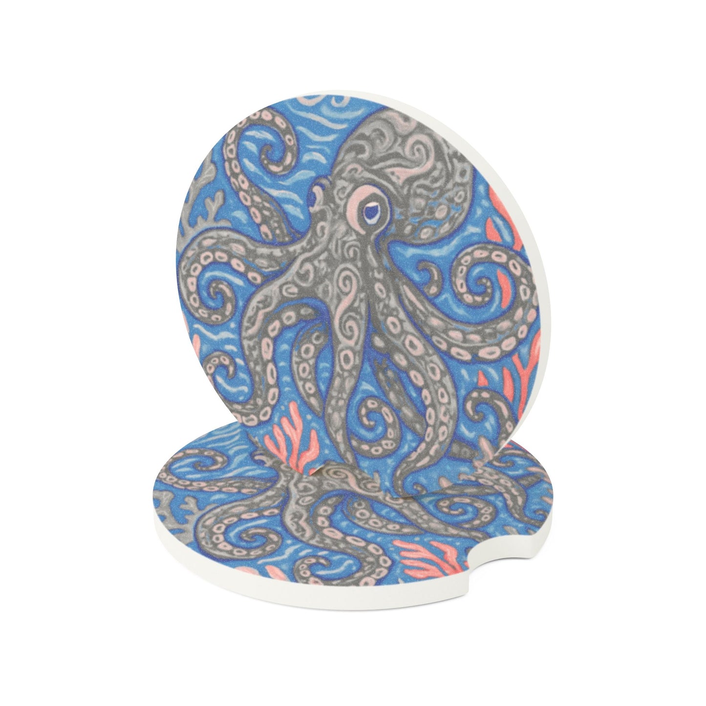 Soapstone Car Coaster - Grey Kraken Joe