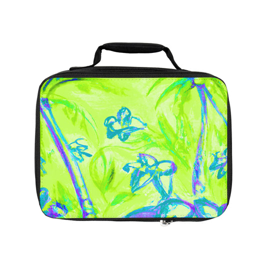 Tropical Doodles/Lime Lunch Bag - Eco-Friendly Insulated Tote, Adult and Child Lunchbox / Perfect for Picnics, Beach Outings