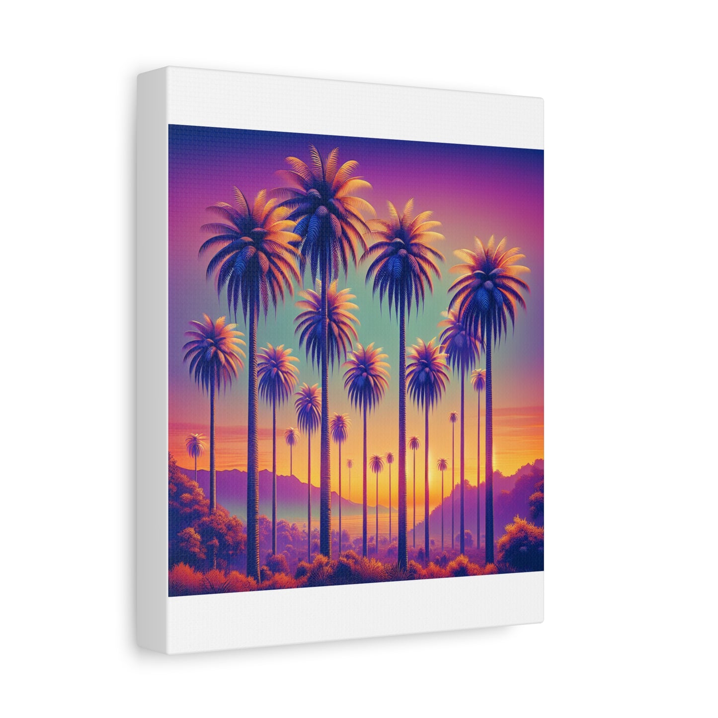Matte Canvas, Stretched, Various Sizes / Sunset Palms