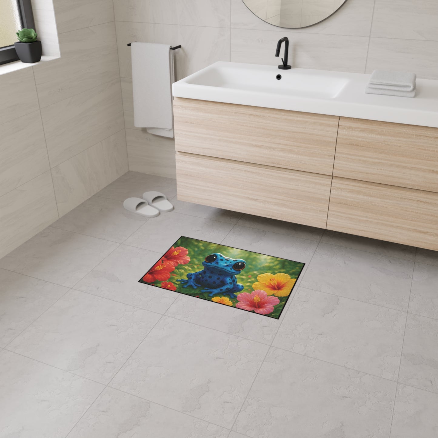 Heavy Duty Floor Mat, 5 Sizes – Tropical Area Rug for Home Décor / Baby Tree Frog