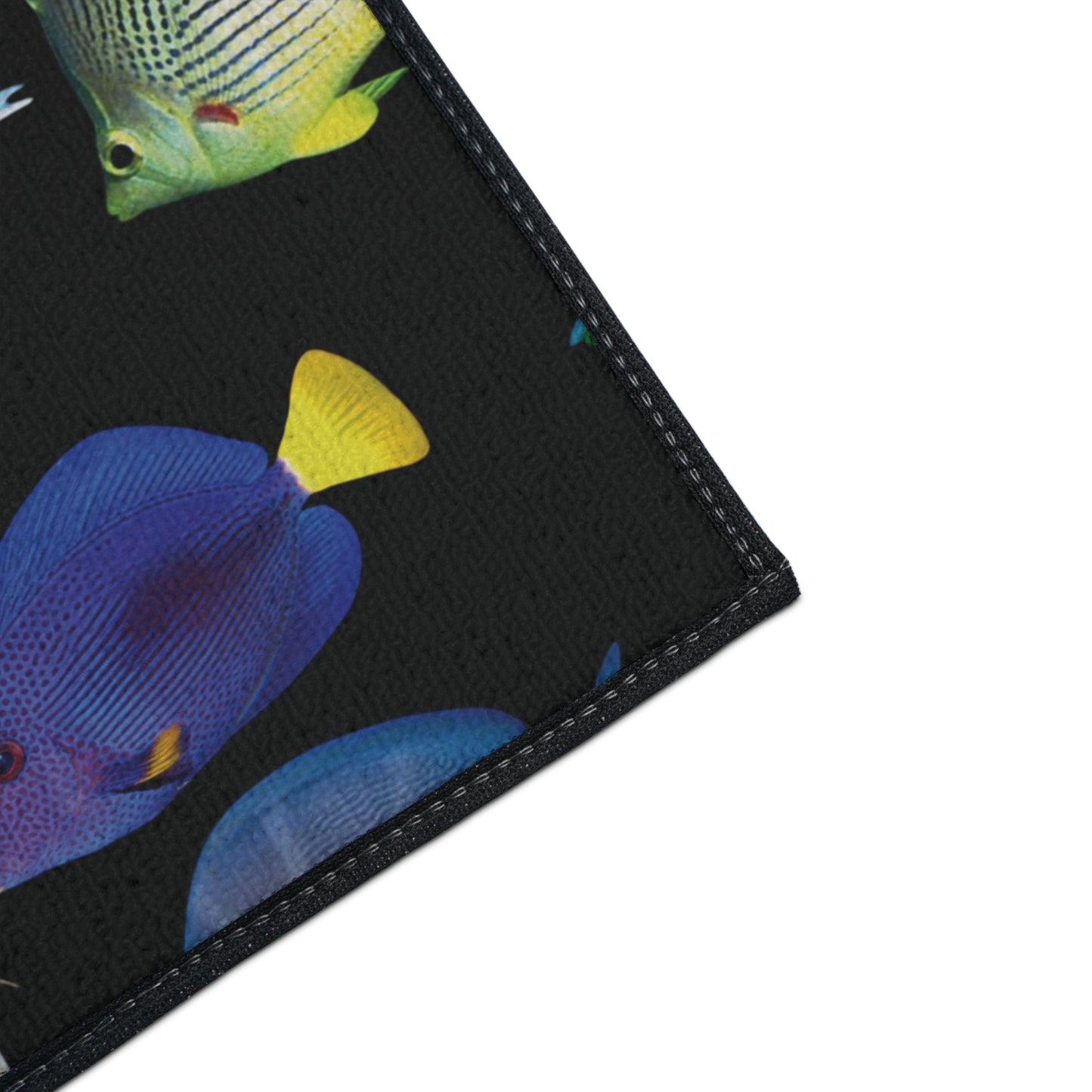 Heavy Duty Floor Mat, 5 Sizes – Tropical Area Rug for Home Décor / School of  Fish, Black