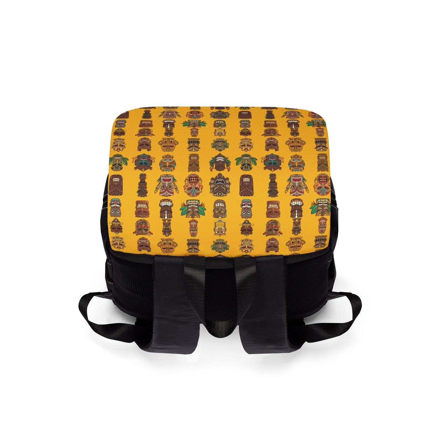 Tropical Casual Backpack - Perfect for Everyday Adventures / Tiny Tiki Dudes, Yellow