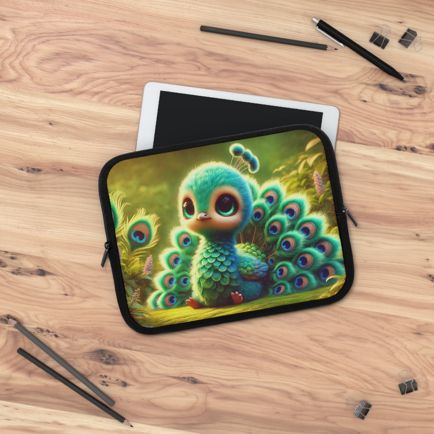 Tropical Laptop Sleeve, 5 Sizes - Perfect for Rainforest Lovers & Students / Baby Peacock