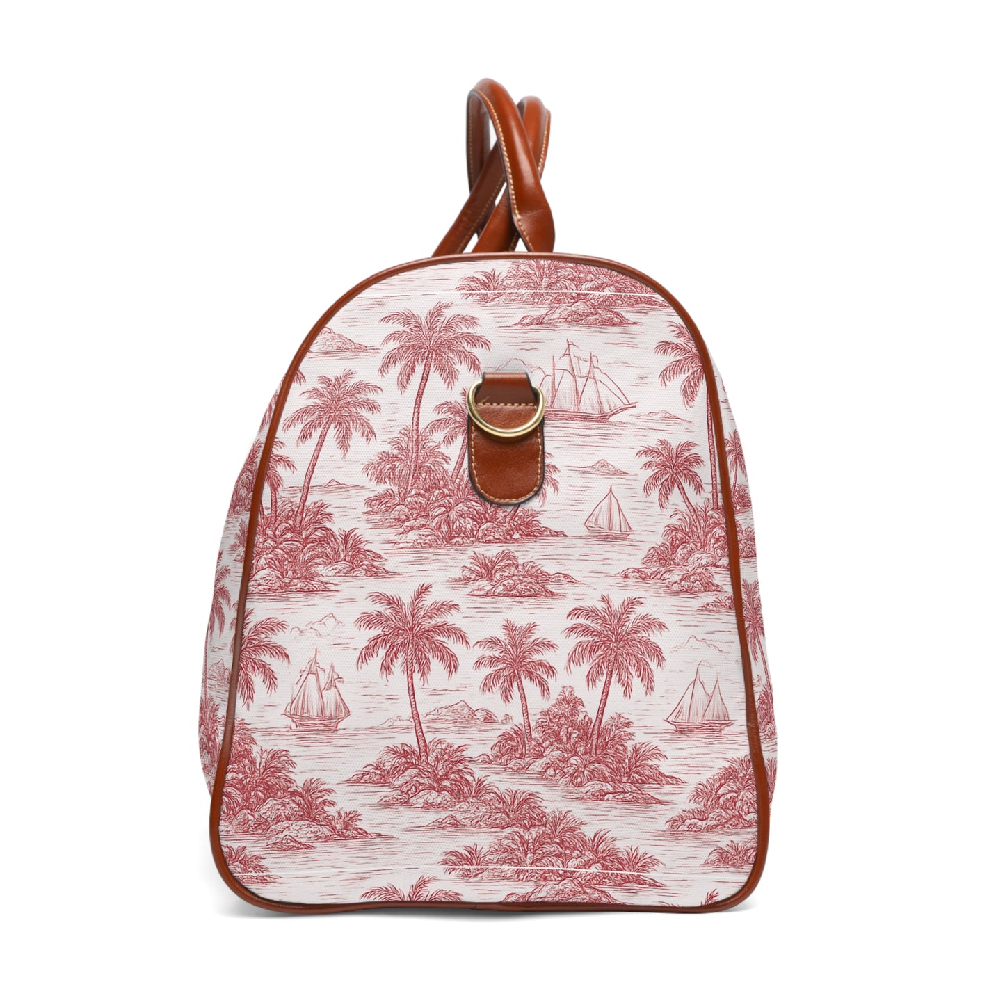 Tropical Waterproof Travel Bag - Perfect for Beach Getaways / Faraway Toile, Red