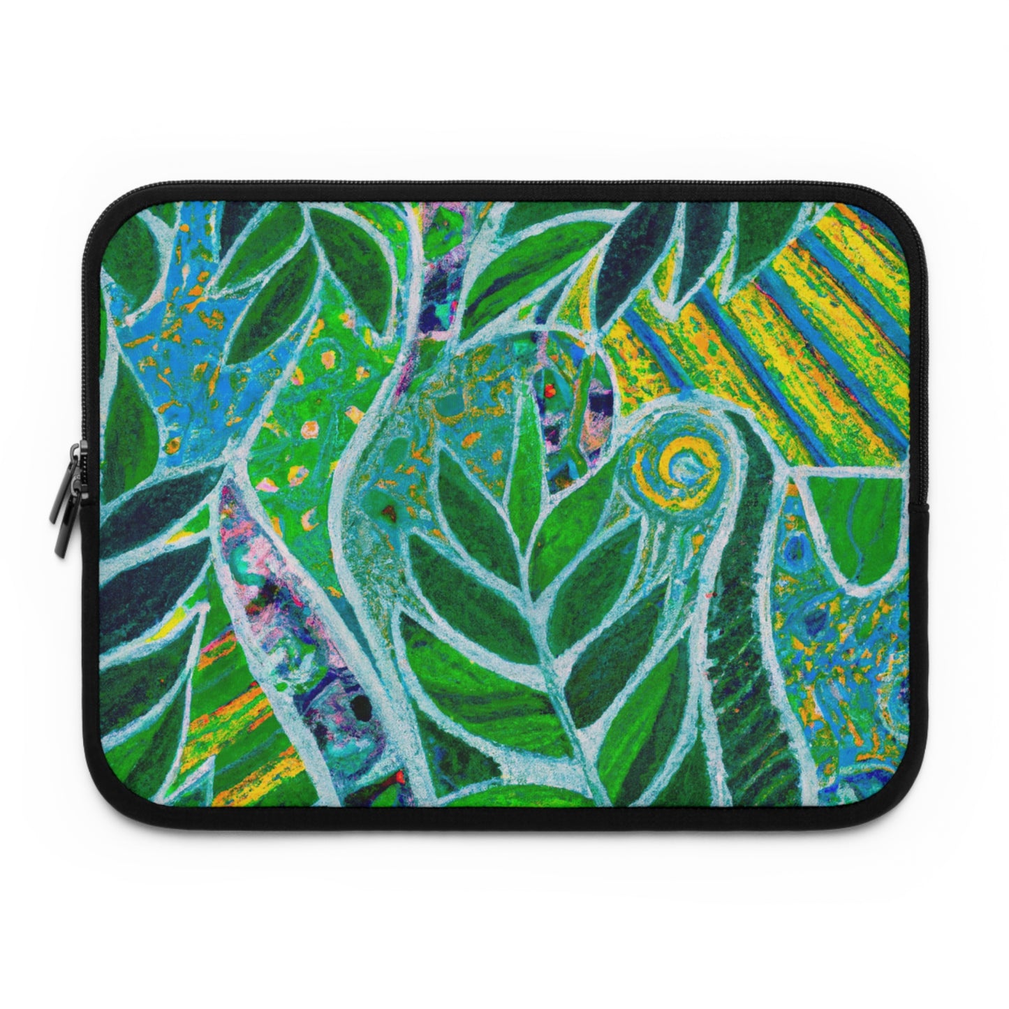 Tropical Laptop Sleeve, 5 Sizes - Perfect for Beach Lovers & Students / Amazon Whimsy, Green