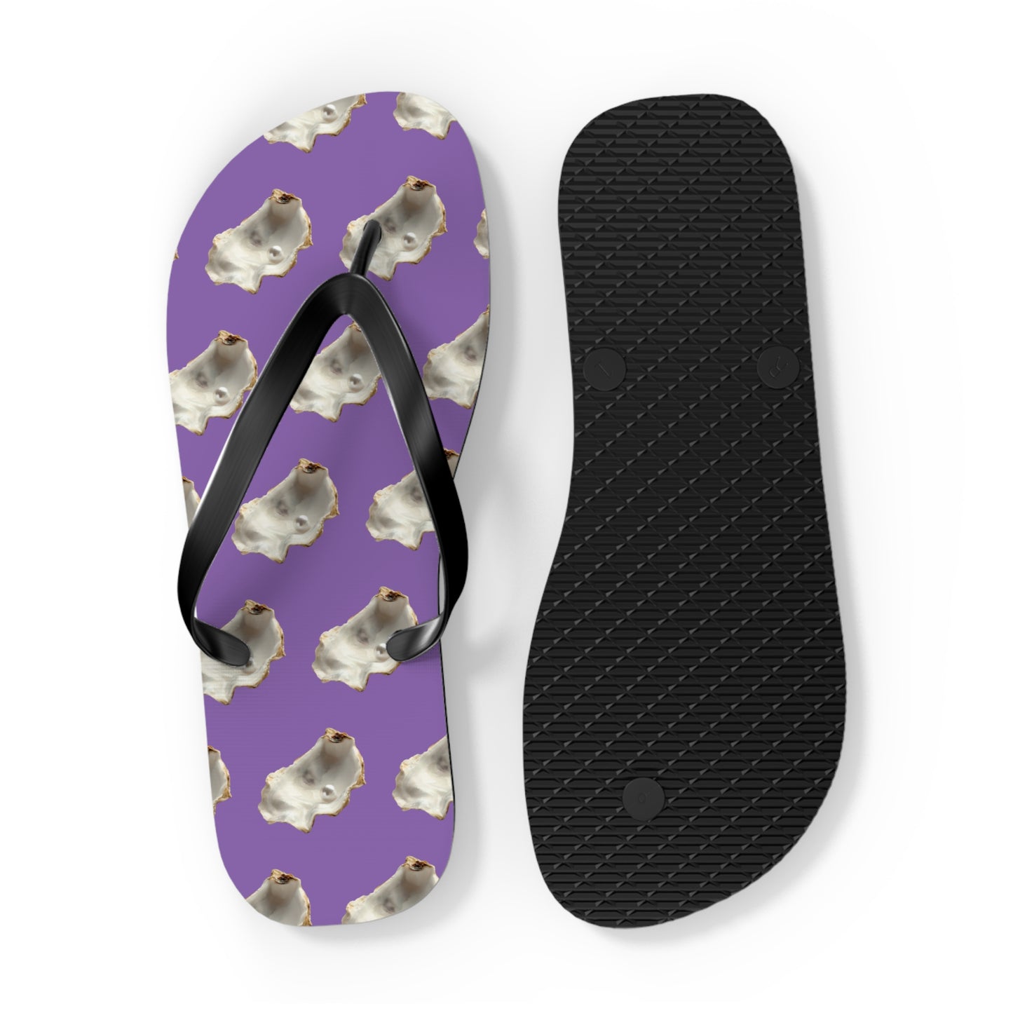 Flip Flops - White Pearl Oyster, light purple