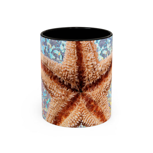 Colorful Mugs (11oz, 15oz), Disco Starfish Macro