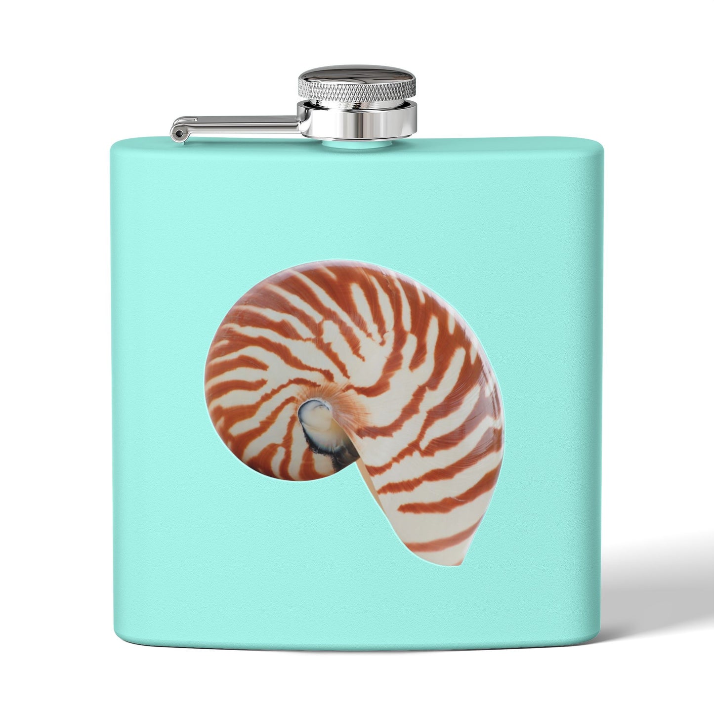 Tropical Stainless Steel 6 oz. Flask, Many Colors  – Real Tiger Stripe Nautilus