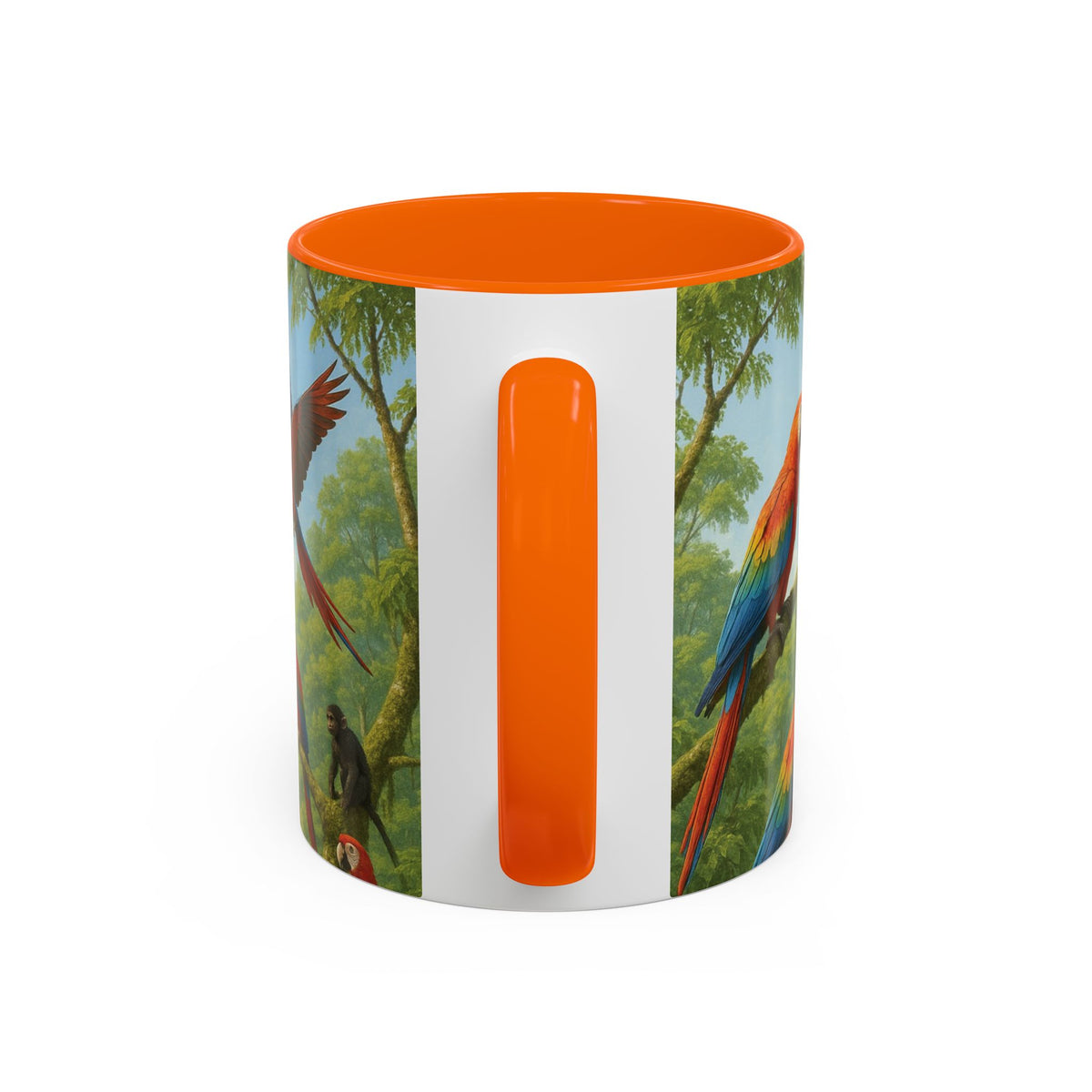 Accent Coffee Mug (11, 15oz), 8 Colors - UFO and Macaws