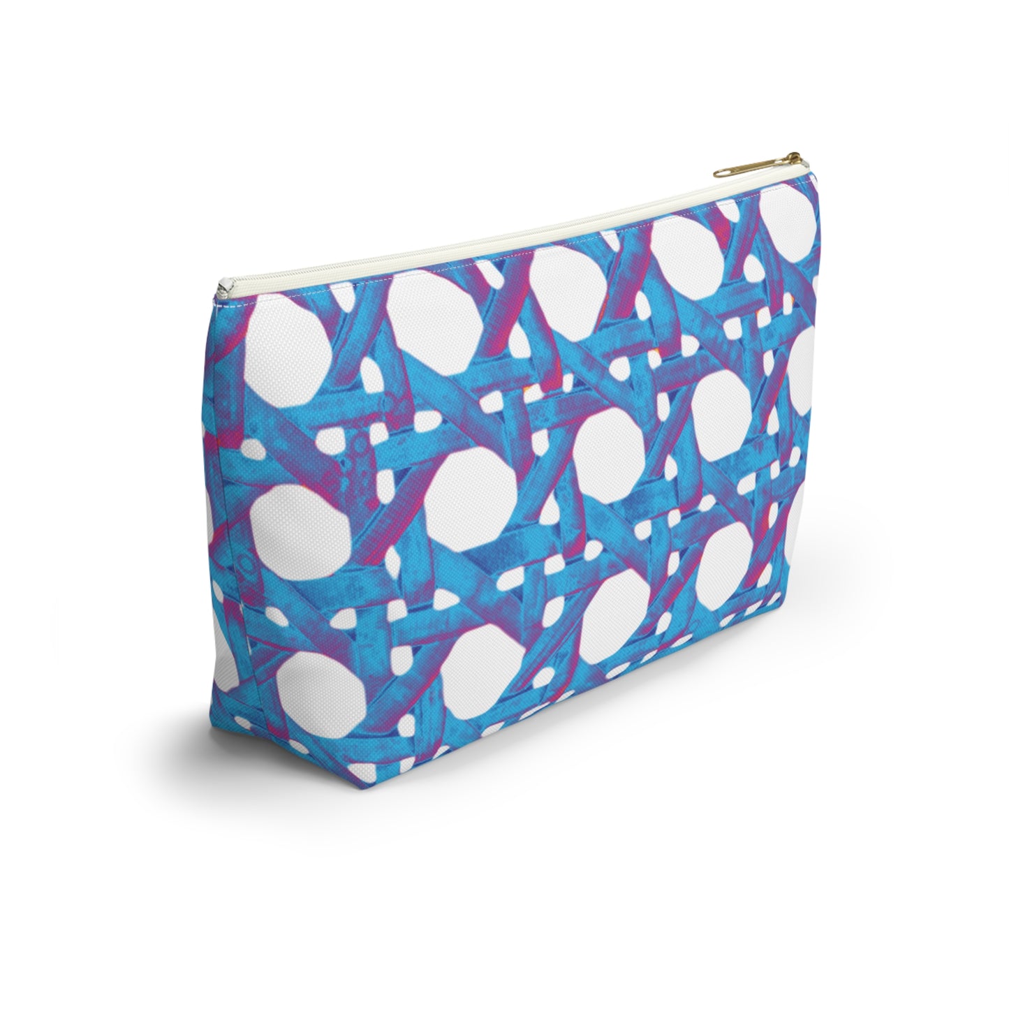 Tropical Accessory Pouch, 2 sizes | Makeup Bag | Perfect for Travel & Everyday Use / Beach Chair Wicker, Turquoise Pop