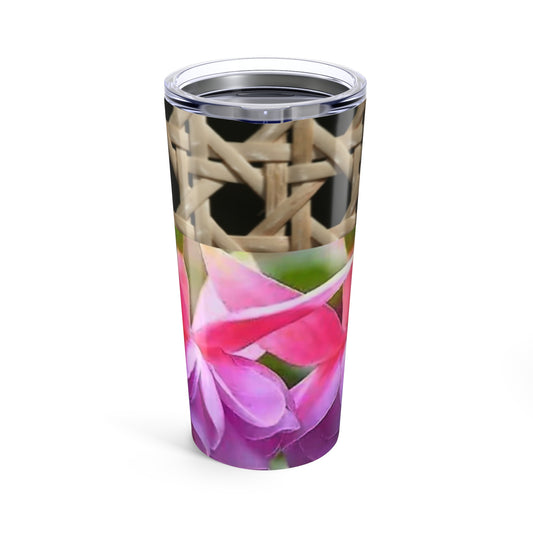 20oz Tropical Glossy Tumbler - Wicker/Two Fuchsias