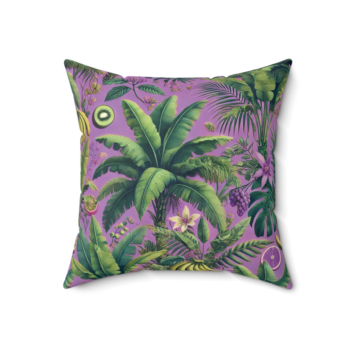 Decorative Pillow - Accent Cushion, 4 Sizes / More Tropical Fruit, Deep Lilac