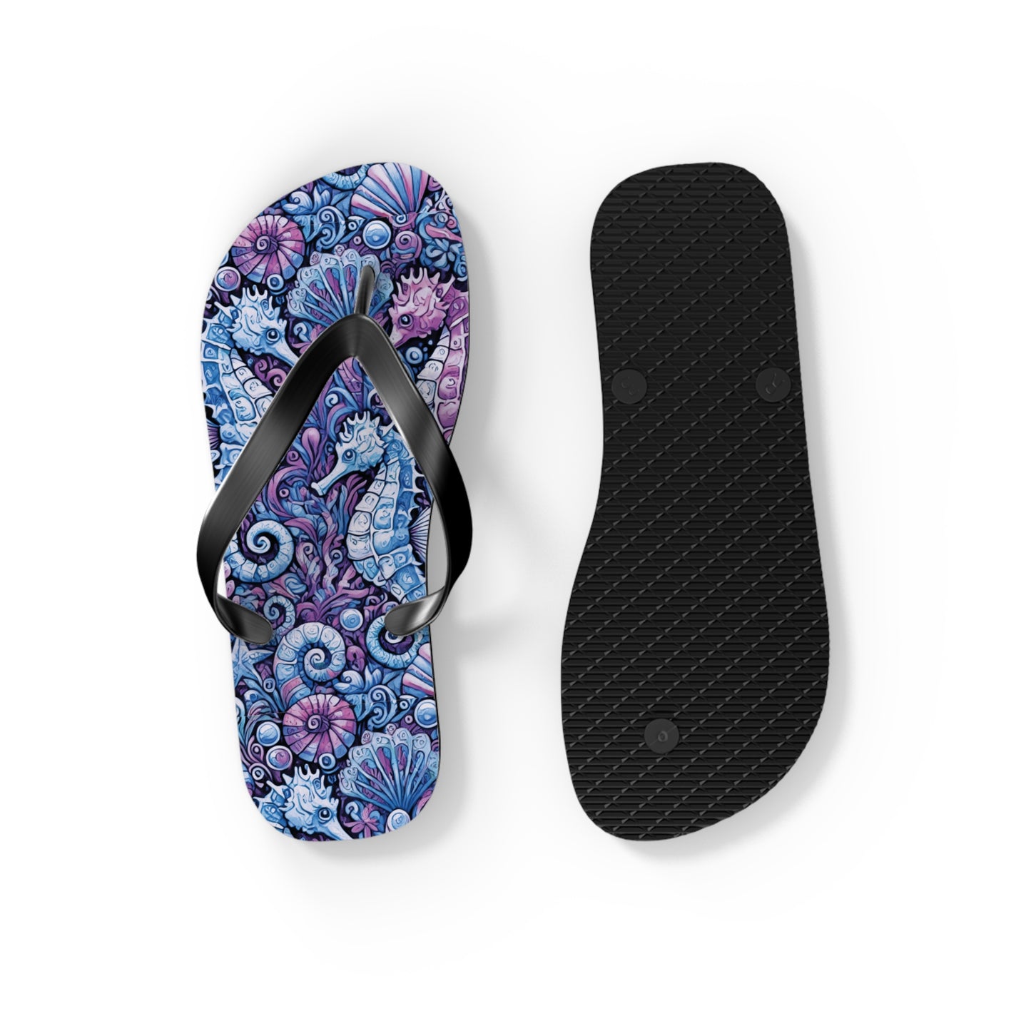 Flip Flops - Seahorses/Blue