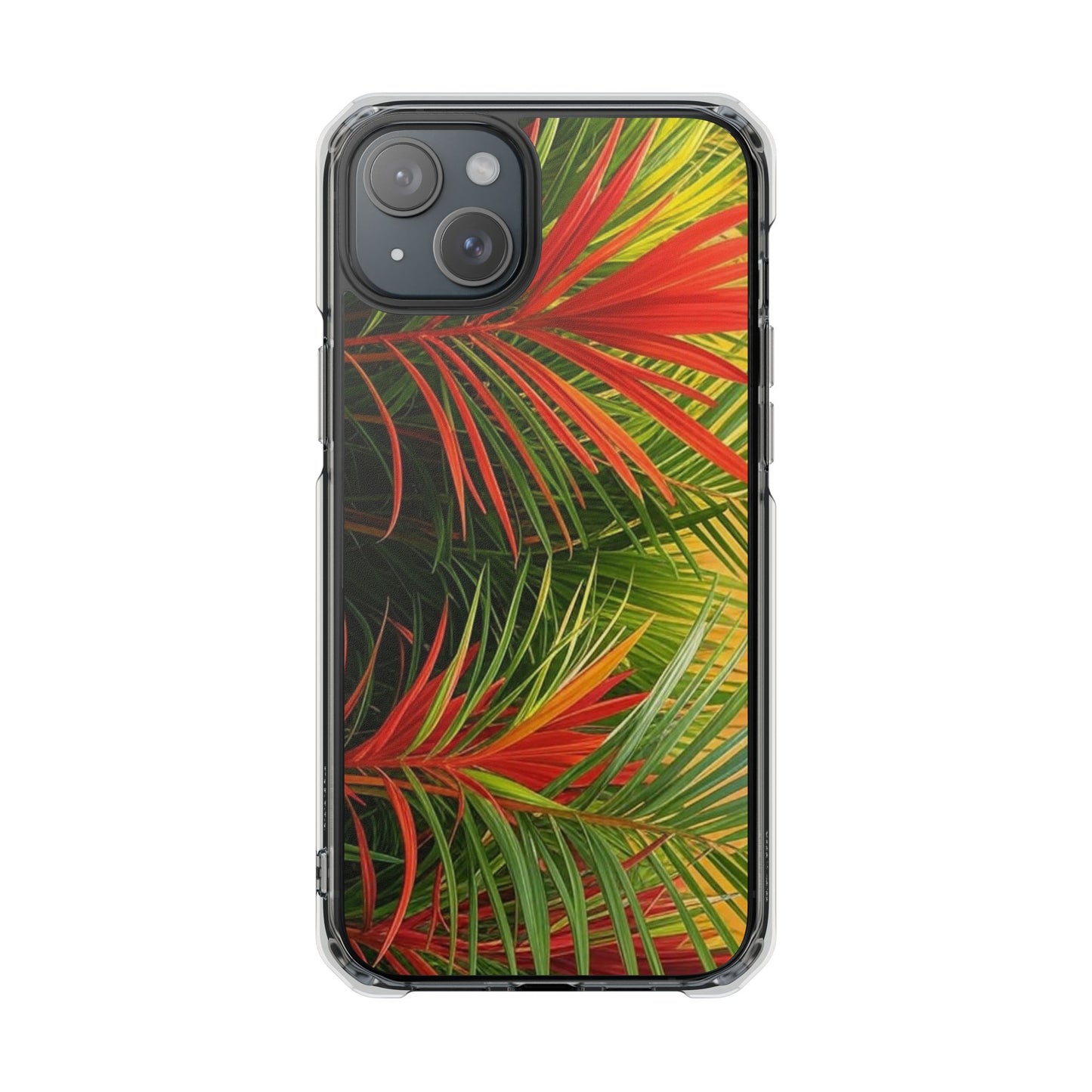 Red Flame Palm Magnetic Clear Phone Case, Many Models