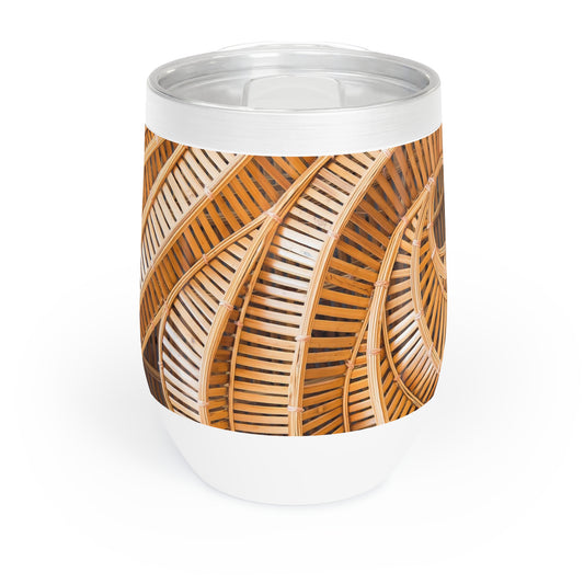 Chill Wine Tumbler, Natural Bamboo Spiral