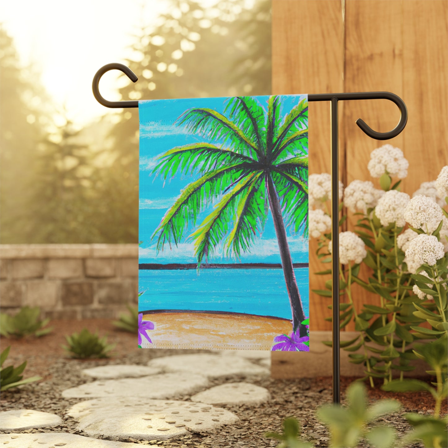 Tropical Garden Flag - Perfect for Outdoor Decor / Midnight Flowers, Navy
