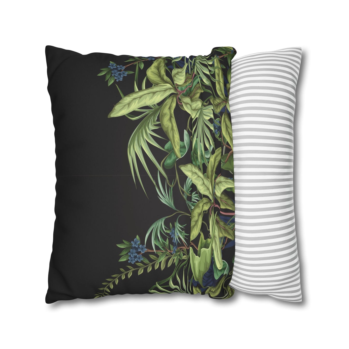 Faux Suede Square Pillowcase - Midnight Jungle