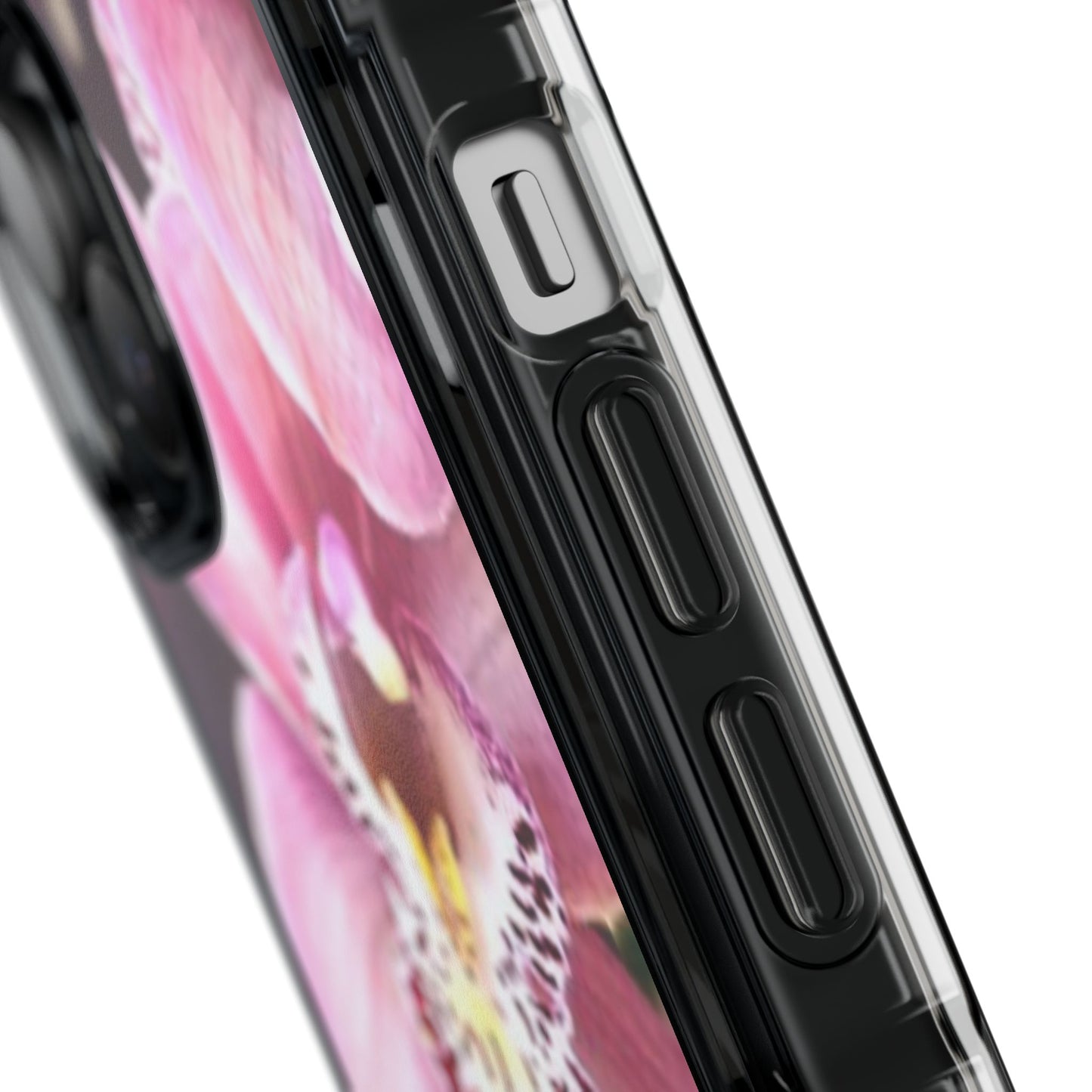 Pink Orchid/Photo Magnetic Clear Phone Case, Many Models