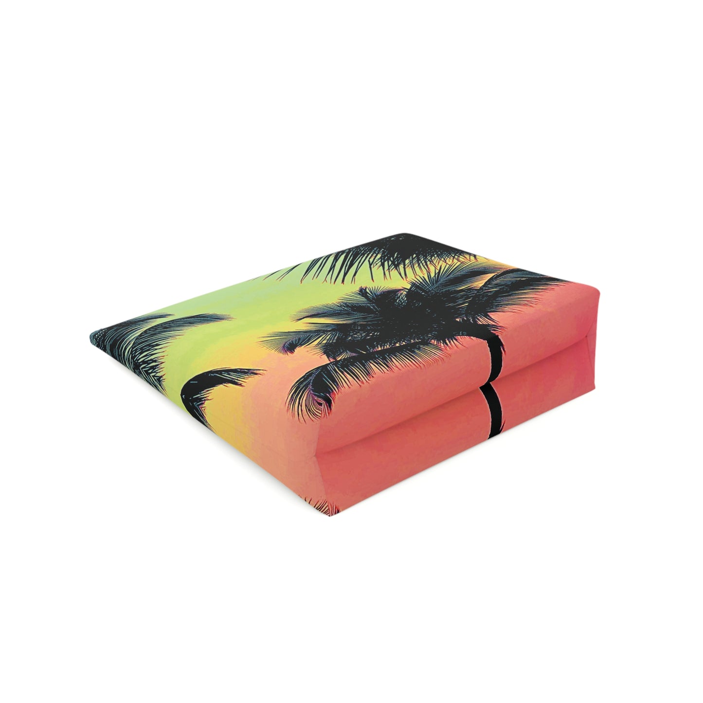 Tropical Cotton Cosmetic Bag, Makeup Pouch, 5 Sizes / Palm Glow, Sangria