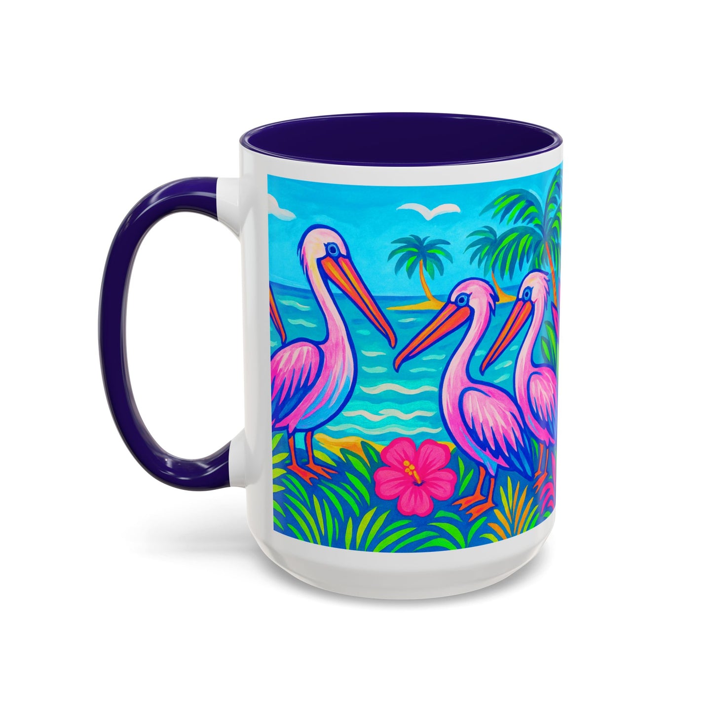 Accent Color Coffee Mug, Many Colors - 11oz & 15oz / Pelican Party