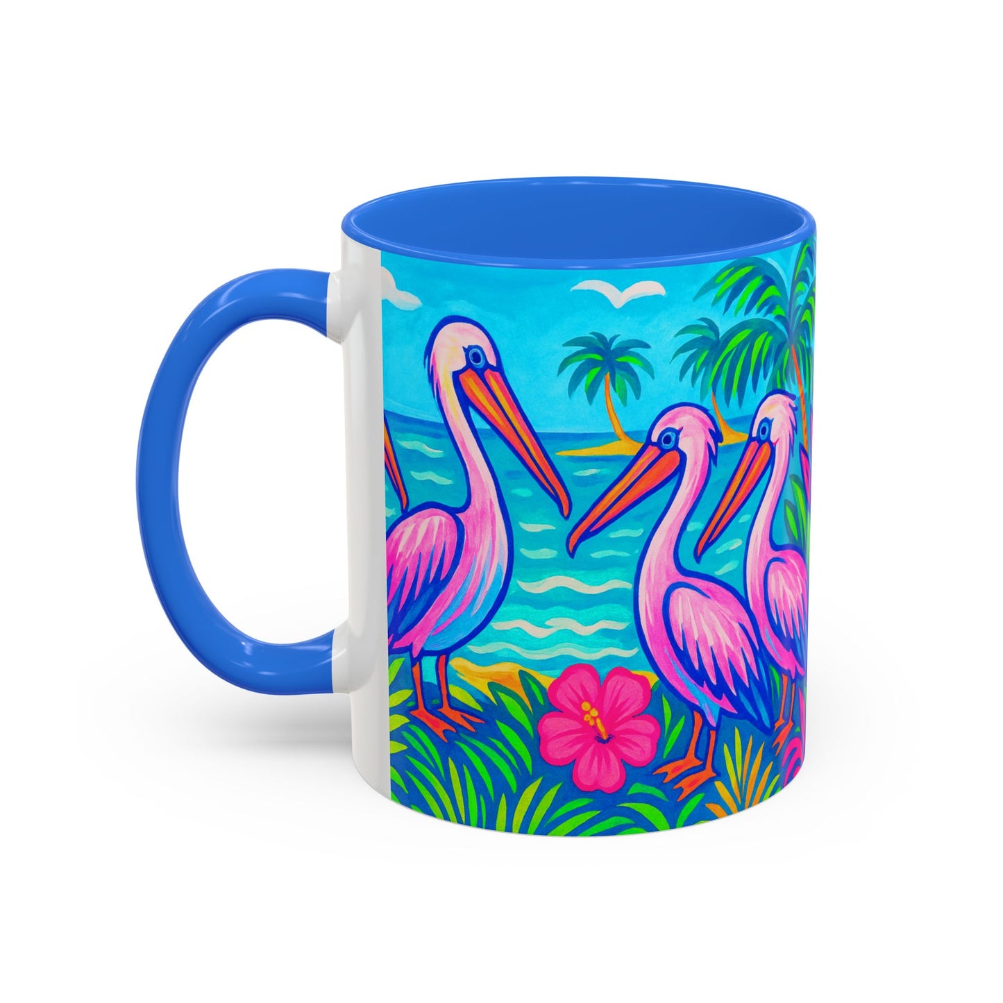 Accent Color Coffee Mug, Many Colors - 11oz & 15oz / Pelican Party