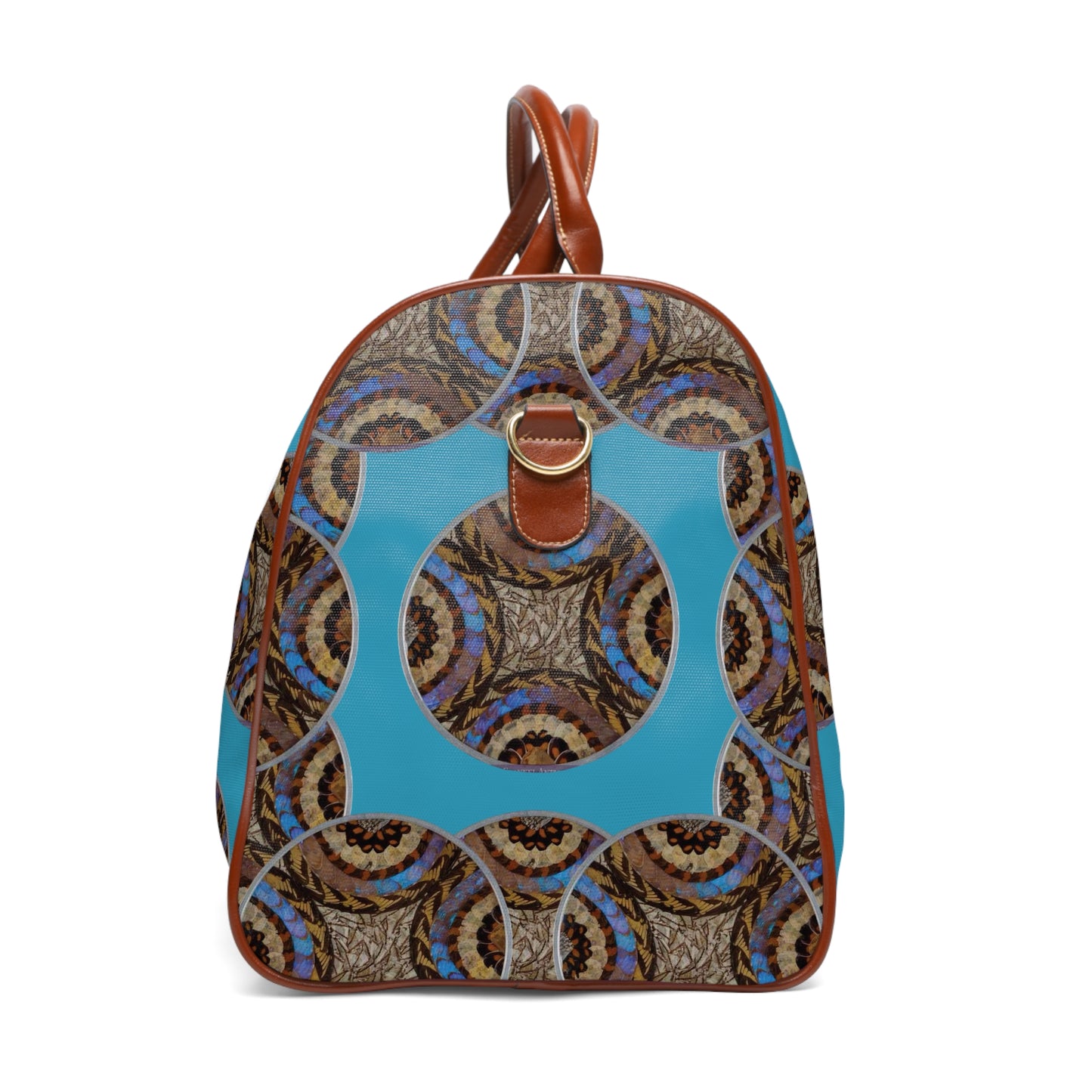 Tropical Waterproof Travel Bag - Perfect for Beach Getaways / Butterfly Wing Art, Turquoise