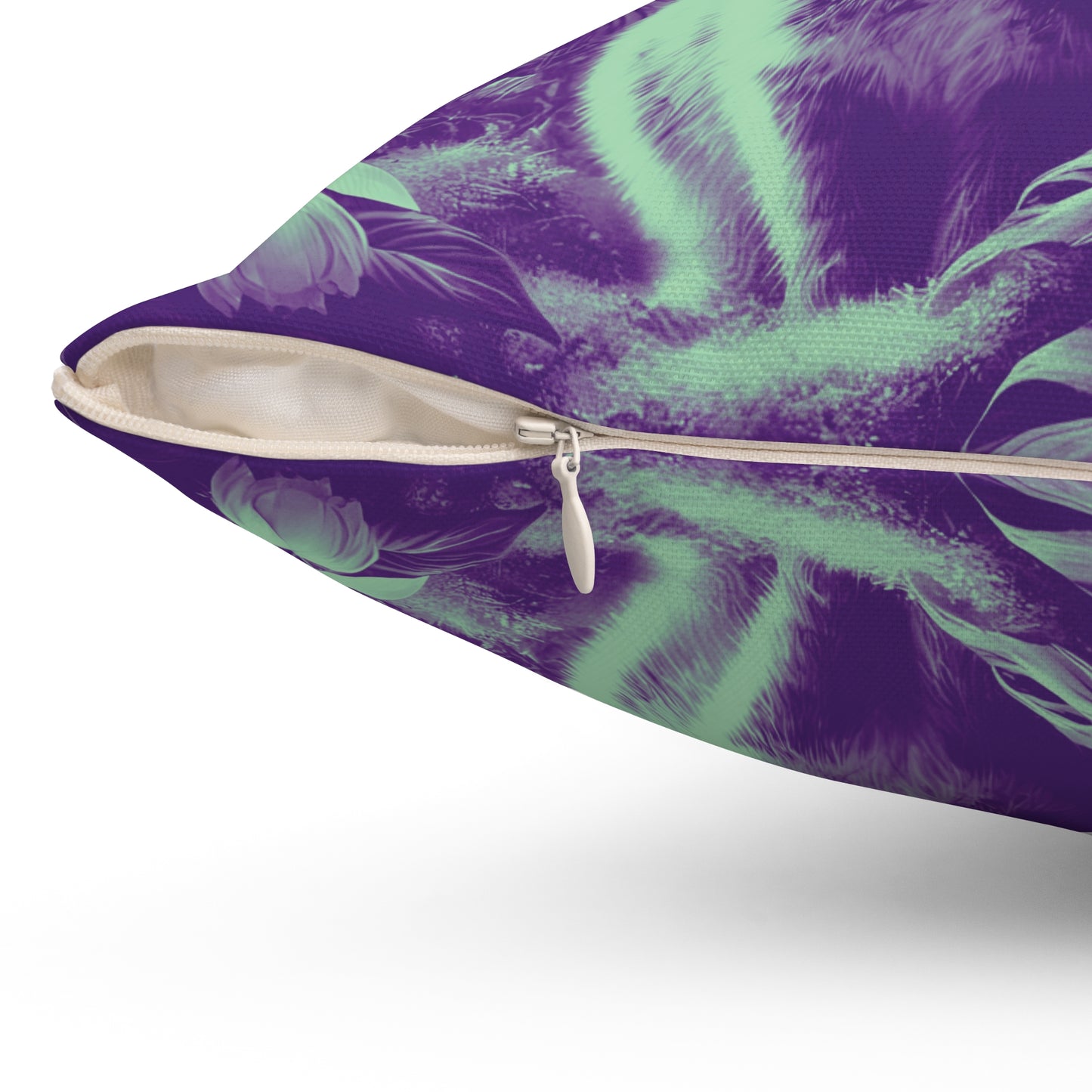 Decorative Pillow - Accent Cushion, 4 Sizes /Tropical Sumatran Rabbits/Minty