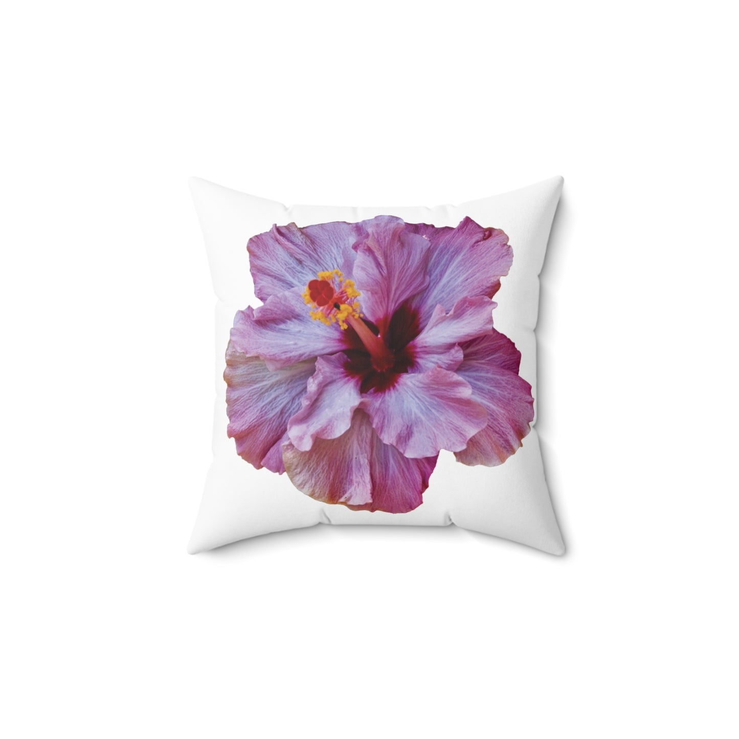Decorative Pillow - Accent Cushion, 4 Sizes / Photo Purple Hibiscus, White