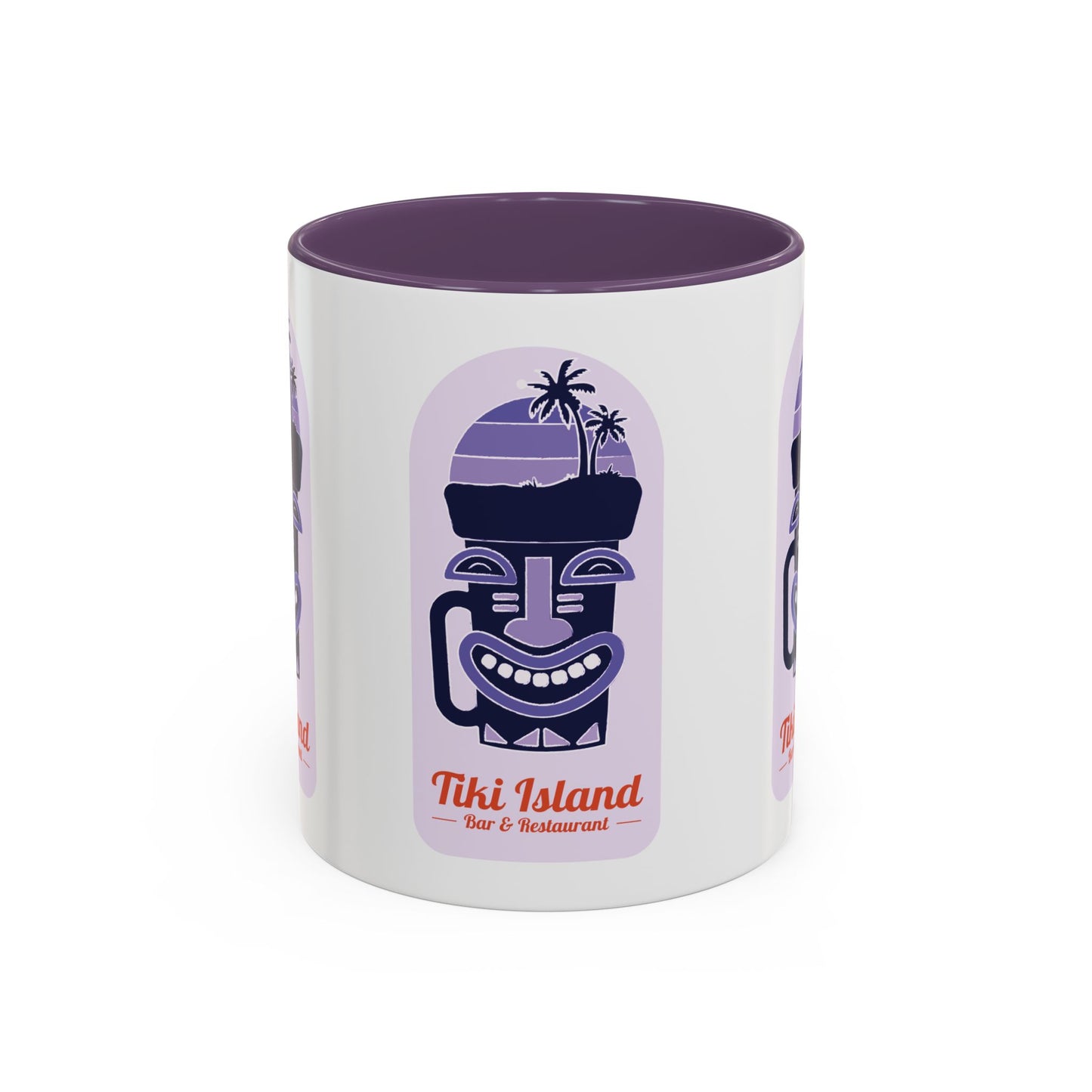 Tiki Island Accent Coffee Mug - Fun Tropical Drinkware for Beach Vibes, purple