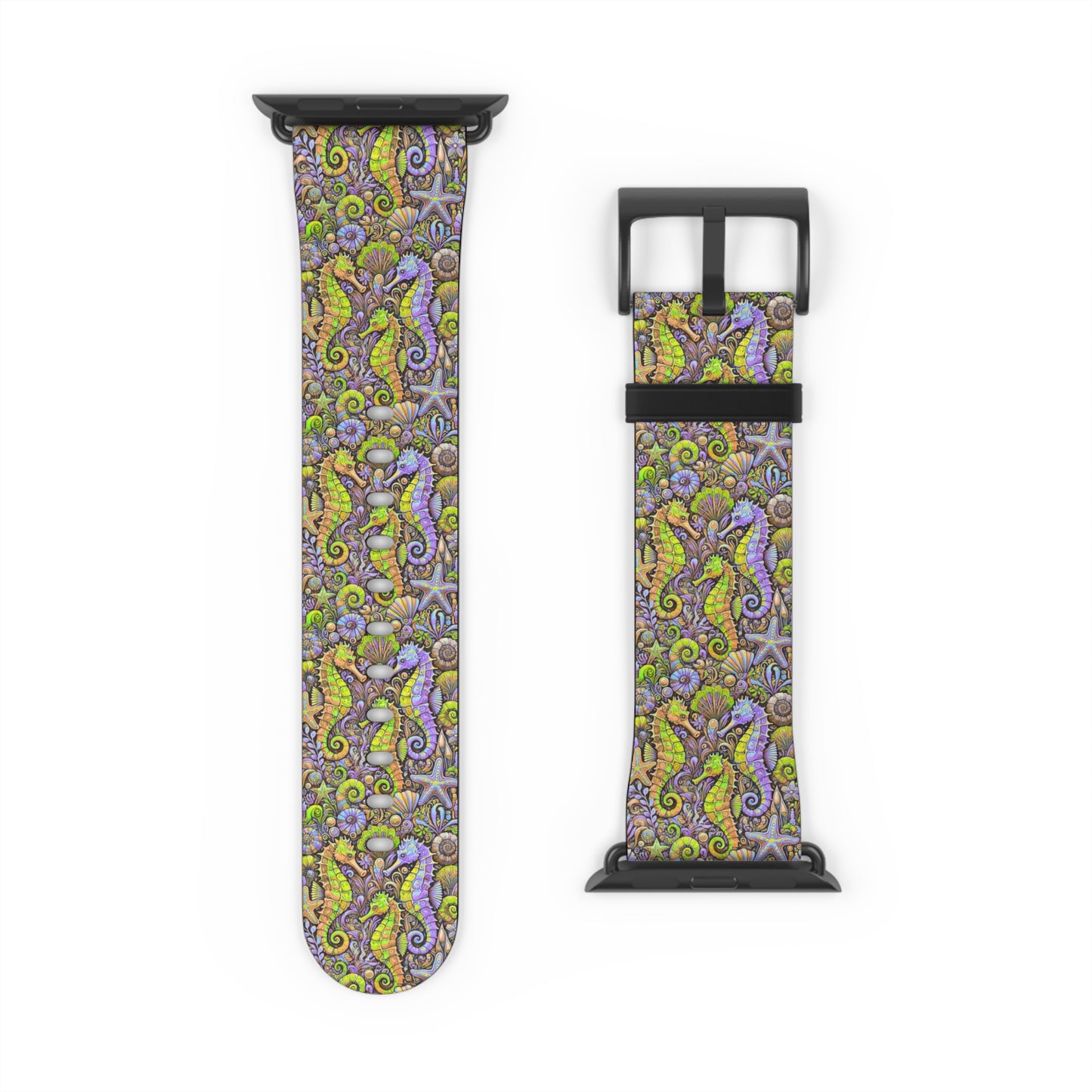 Apple Watch Band - Tropical Seahorse Trio, Yellow/Purple