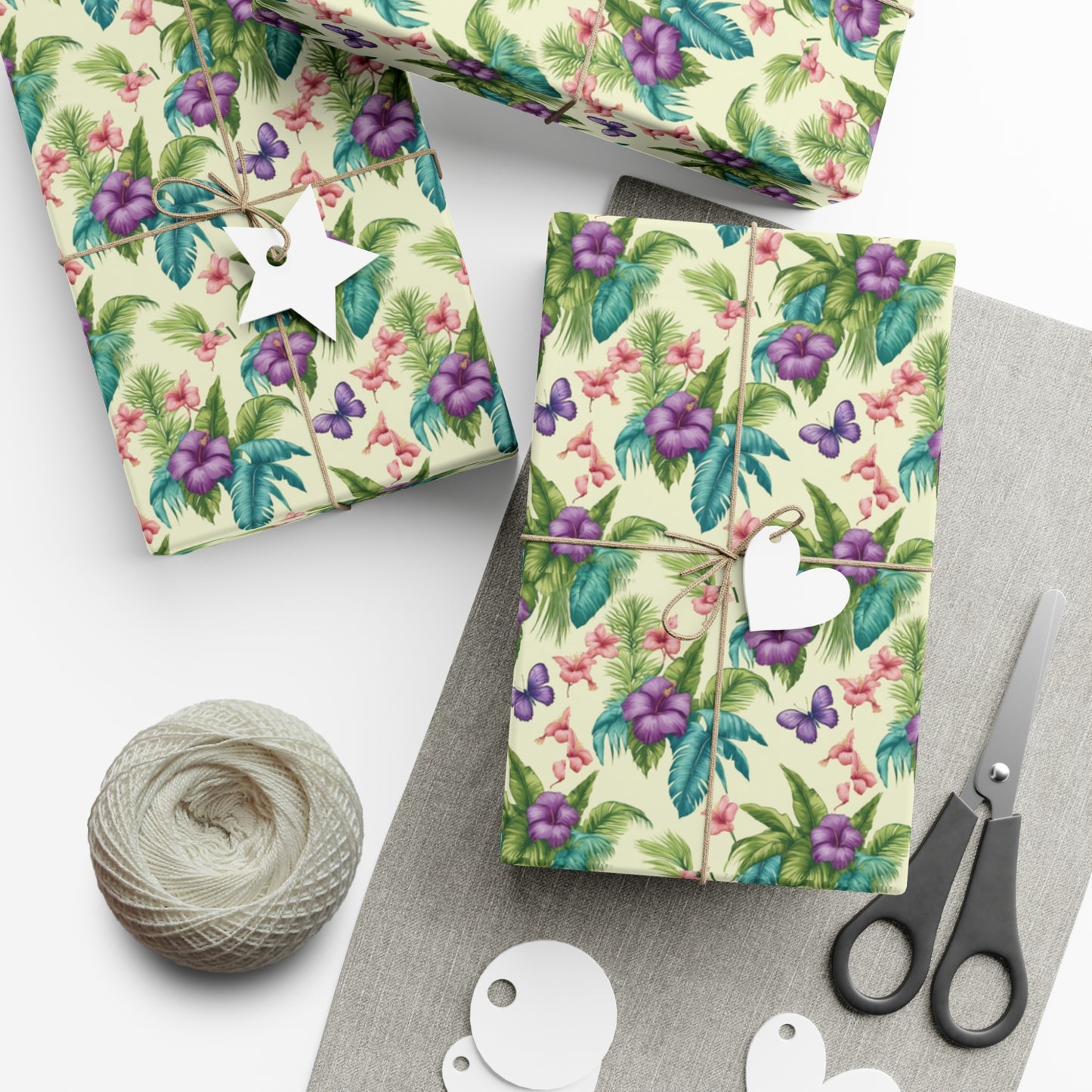 Wrapping Paper - Tropical Gift Wrap for All Occasions / 3 Sizes, 2 Finishes / Mary's Garden Toile
