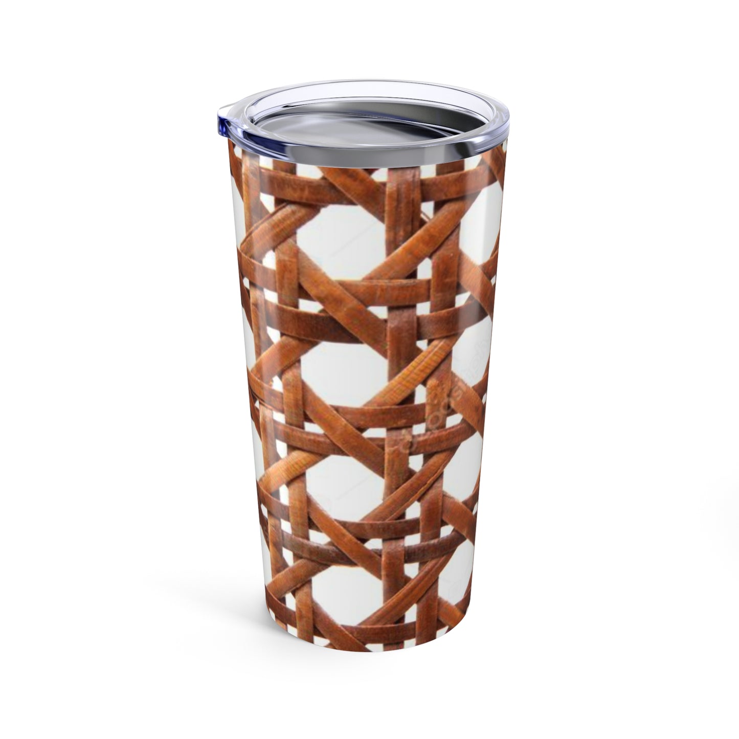 20oz Tropical Glossy Tumbler, Stainless Steel / Brown Wicker