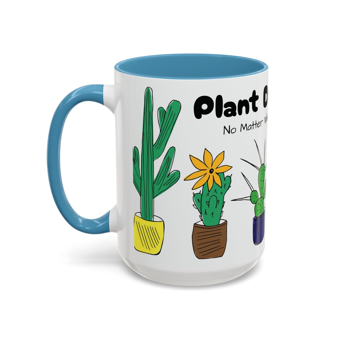 Botanical Accent Coffee Mug (11, 15oz), 8 Colors - Plant Dad: At Least I Don't Have Ugly Children!