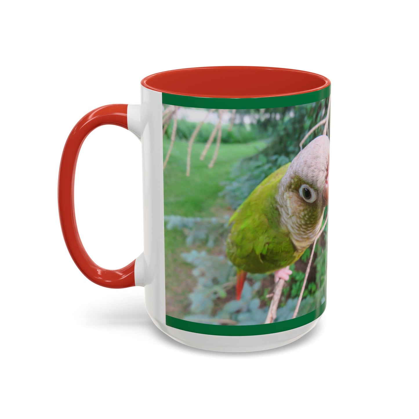 Parrot Accent Coffee Mug (11, 15oz), 8 Colors - Same Snarky Attitude, green