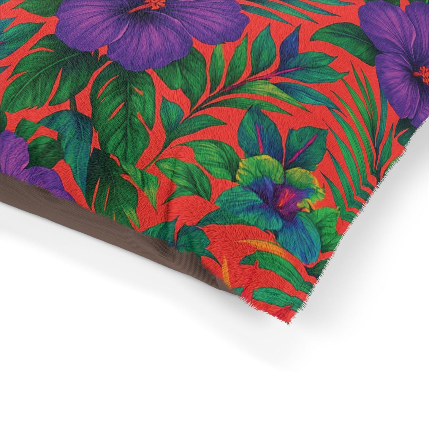 Pet Bed - Cozy and Fun Dog or Cat Bed for Tropical Lovers / Midnight Flower Coral