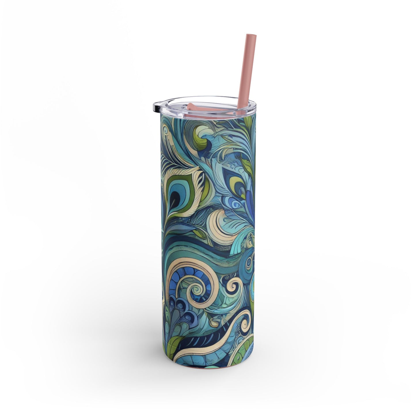 20oz Matte Tumbler, 7 Colors - Stylish Travel Cup - Feather Currents, Blue