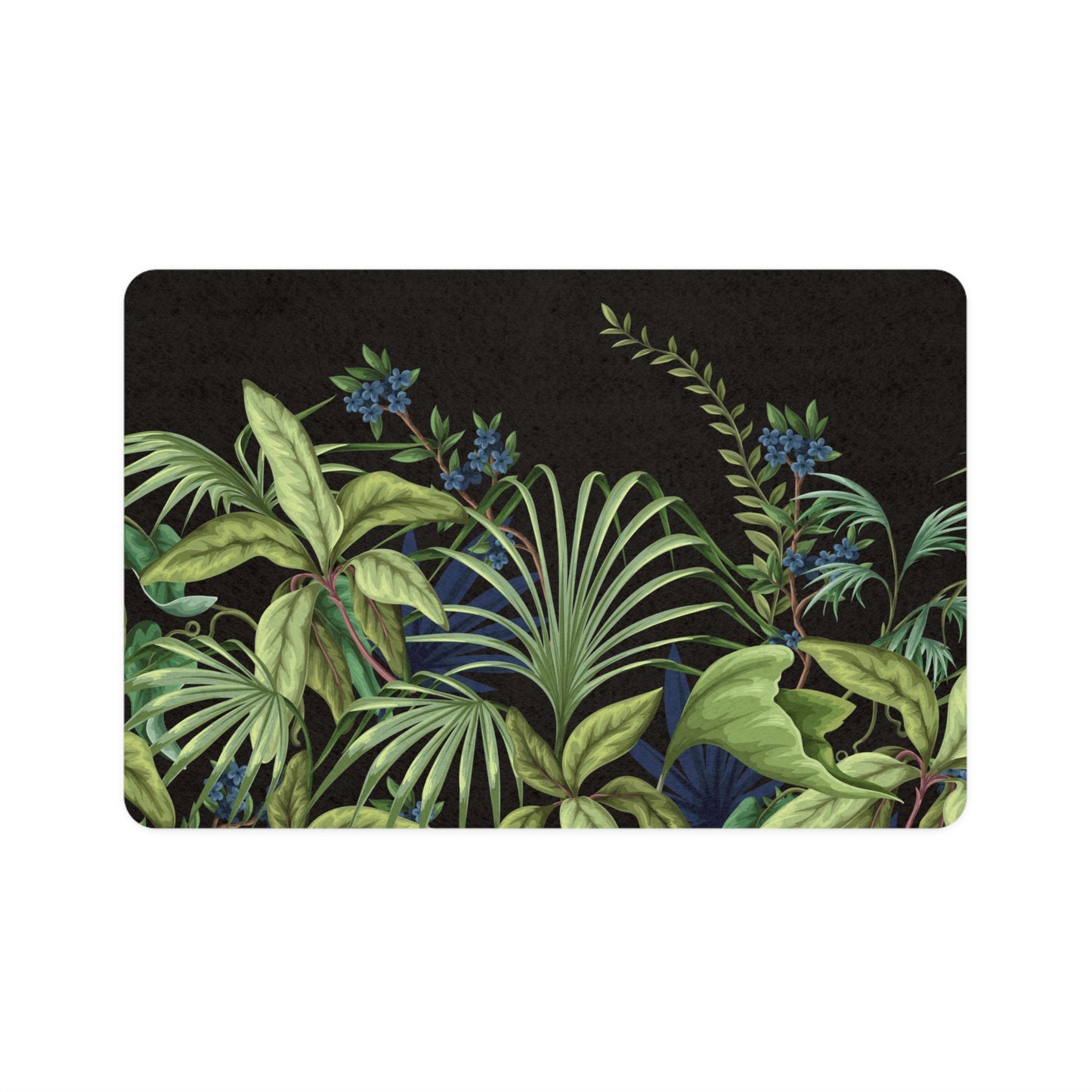 Pet Food Mat (12x18) - Midnight Jungle