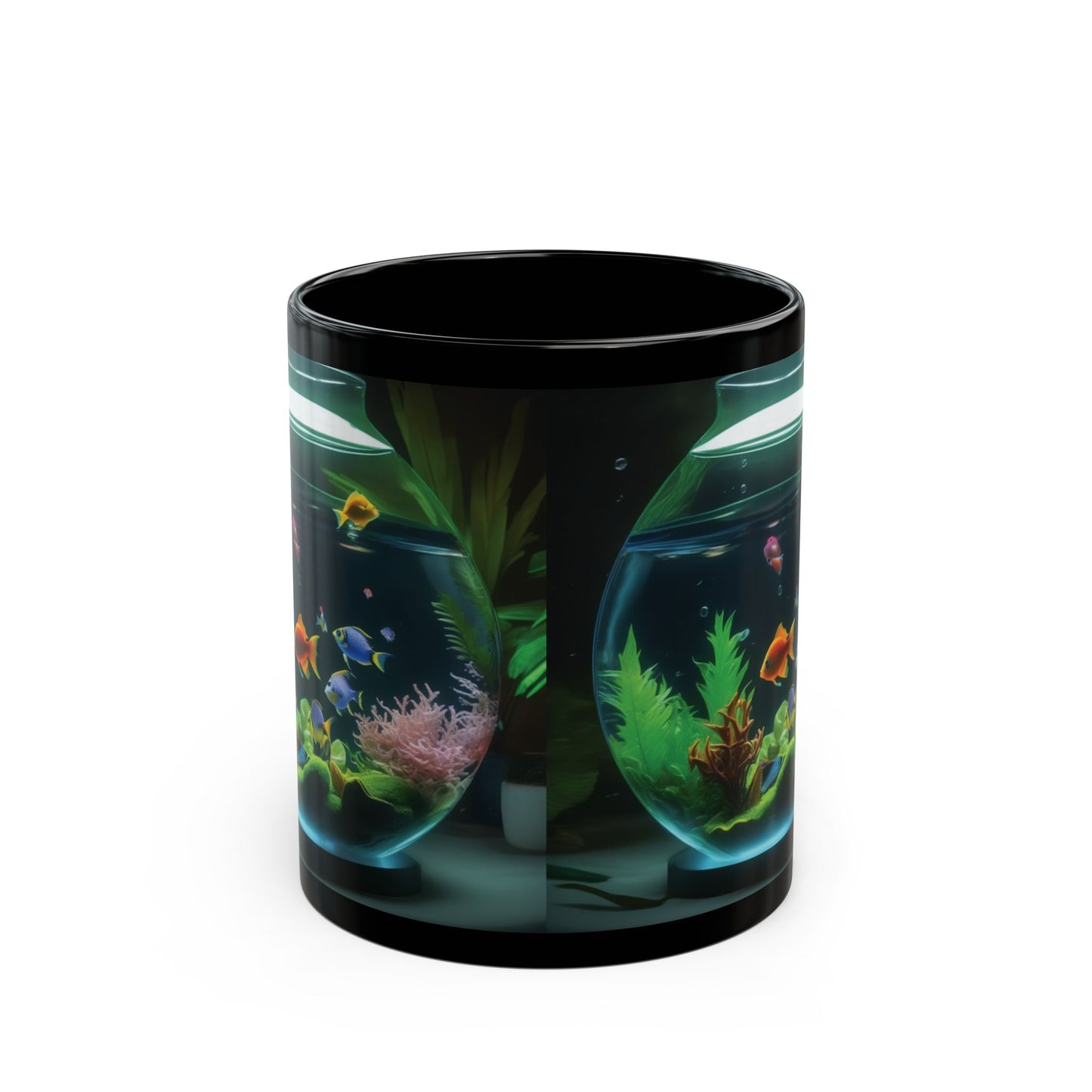 Black Coffee Mug - Tropical Fish Bowl #1