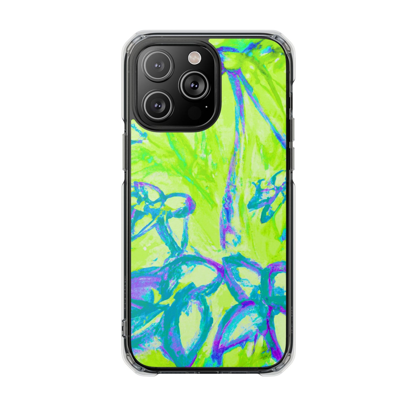 Tropical Doodles/Lime Magnetic Clear Phone Case, Many Models