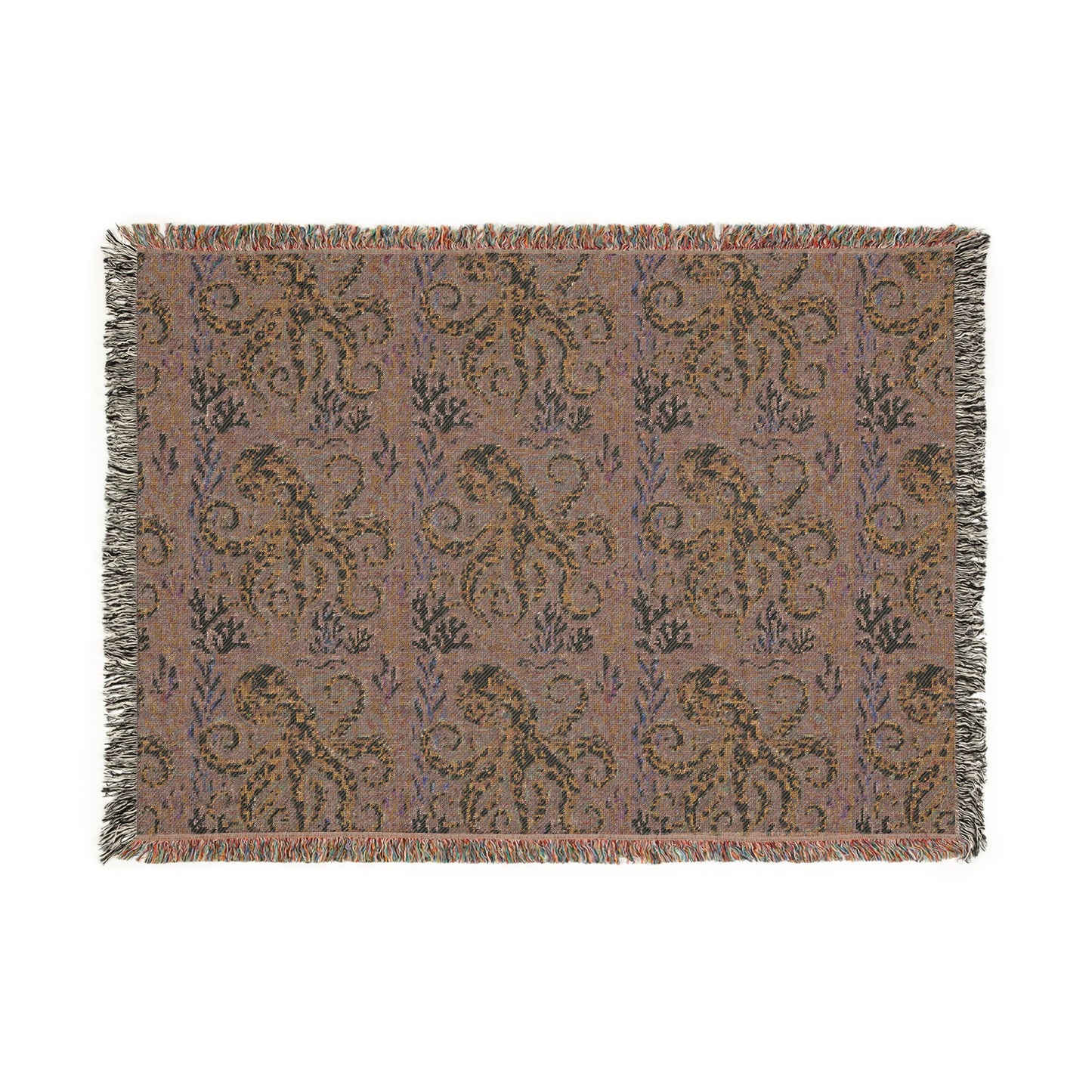 Woven Blanket, 3 Sizes - Tropical Home Decor / Kraken Joe, Blue