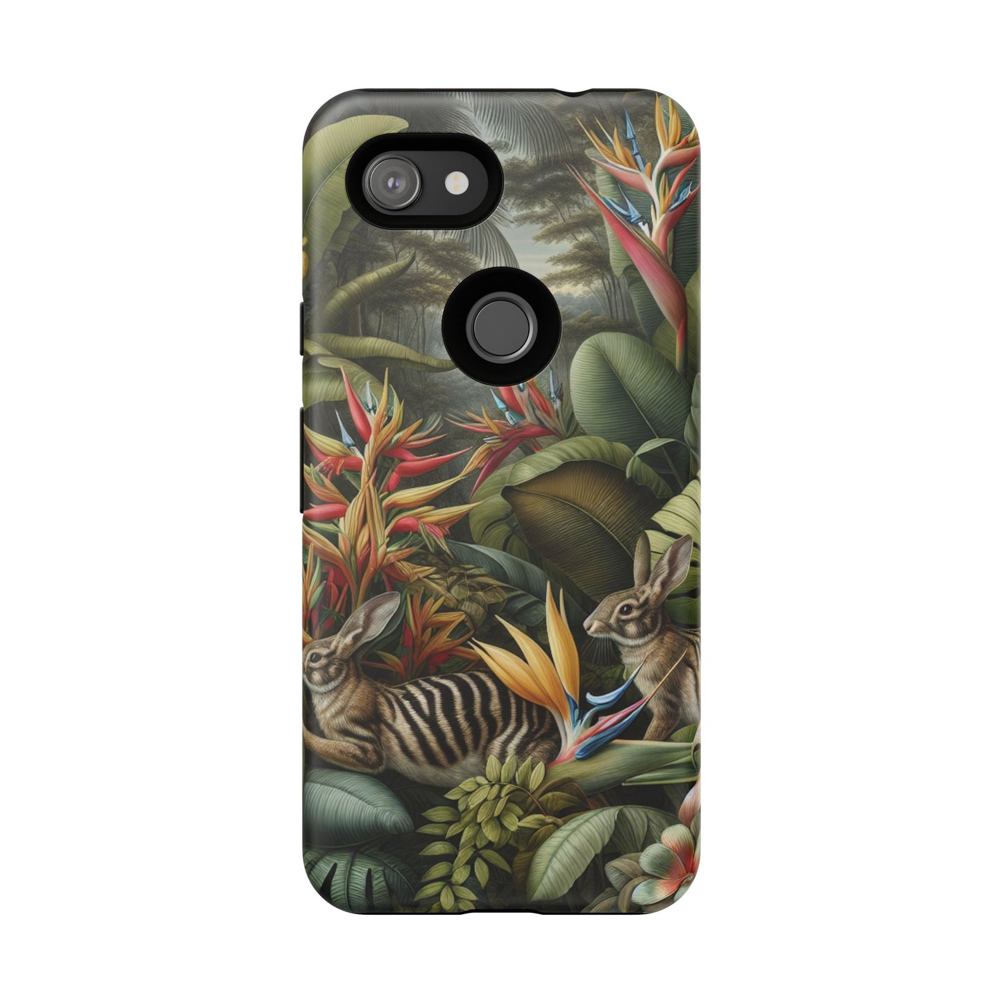 Rainforest Rabbit Outing Phone Case - Tough Cases with Summer Vibe
