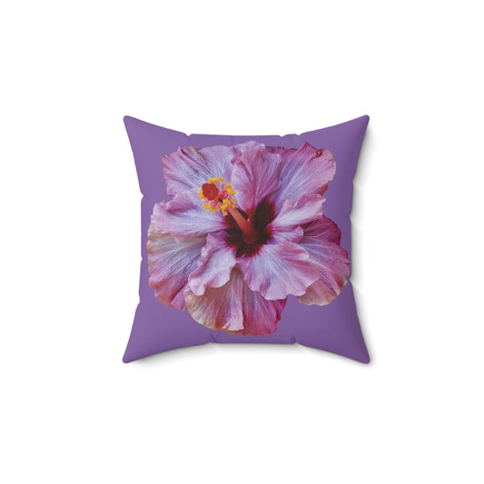 Decorative Pillow - Accent Cushion, 4 Sizes / Photo Purple Hibiscus, Lt. Purple