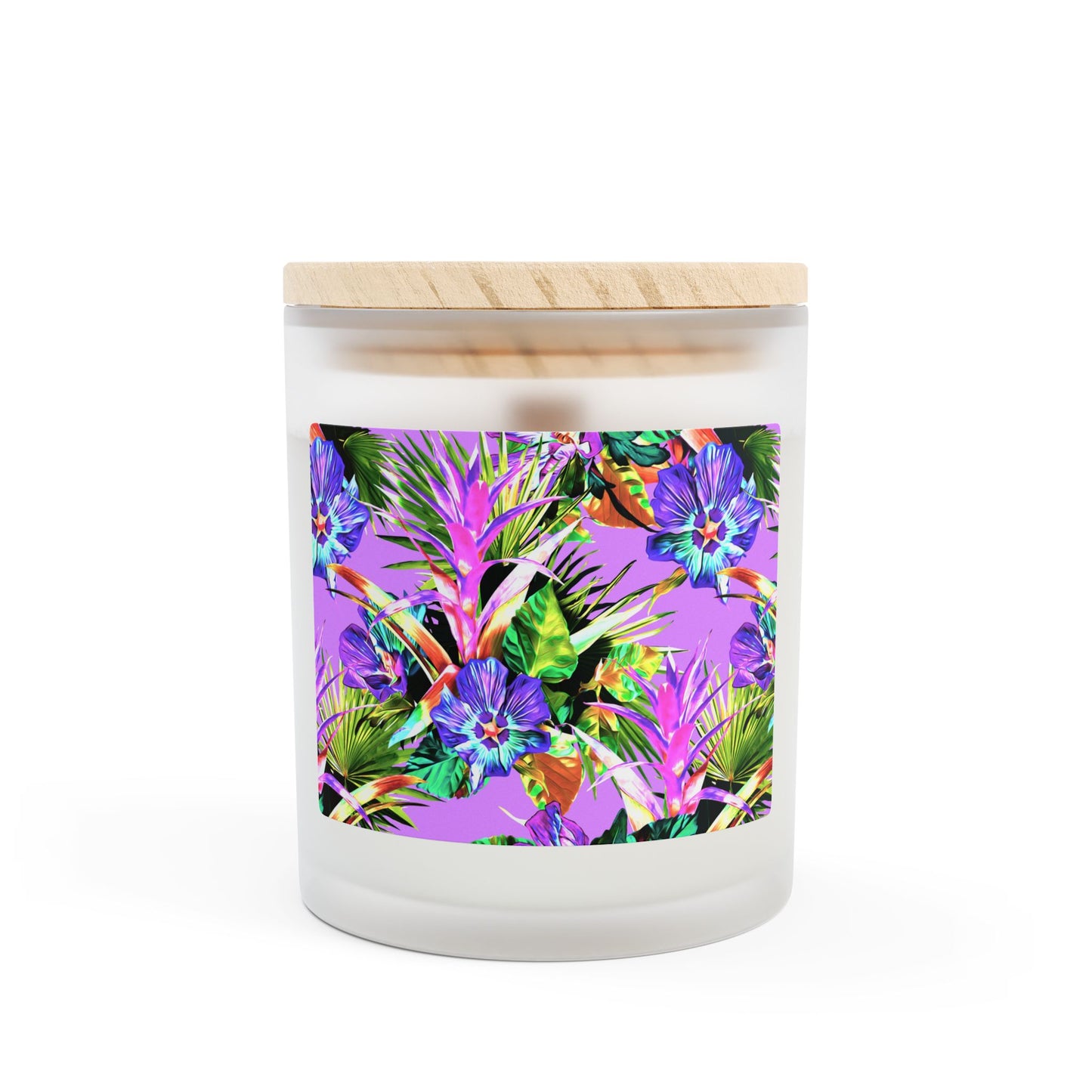 Frosted Glass Candle, 11oz, Plant Palooza, purple