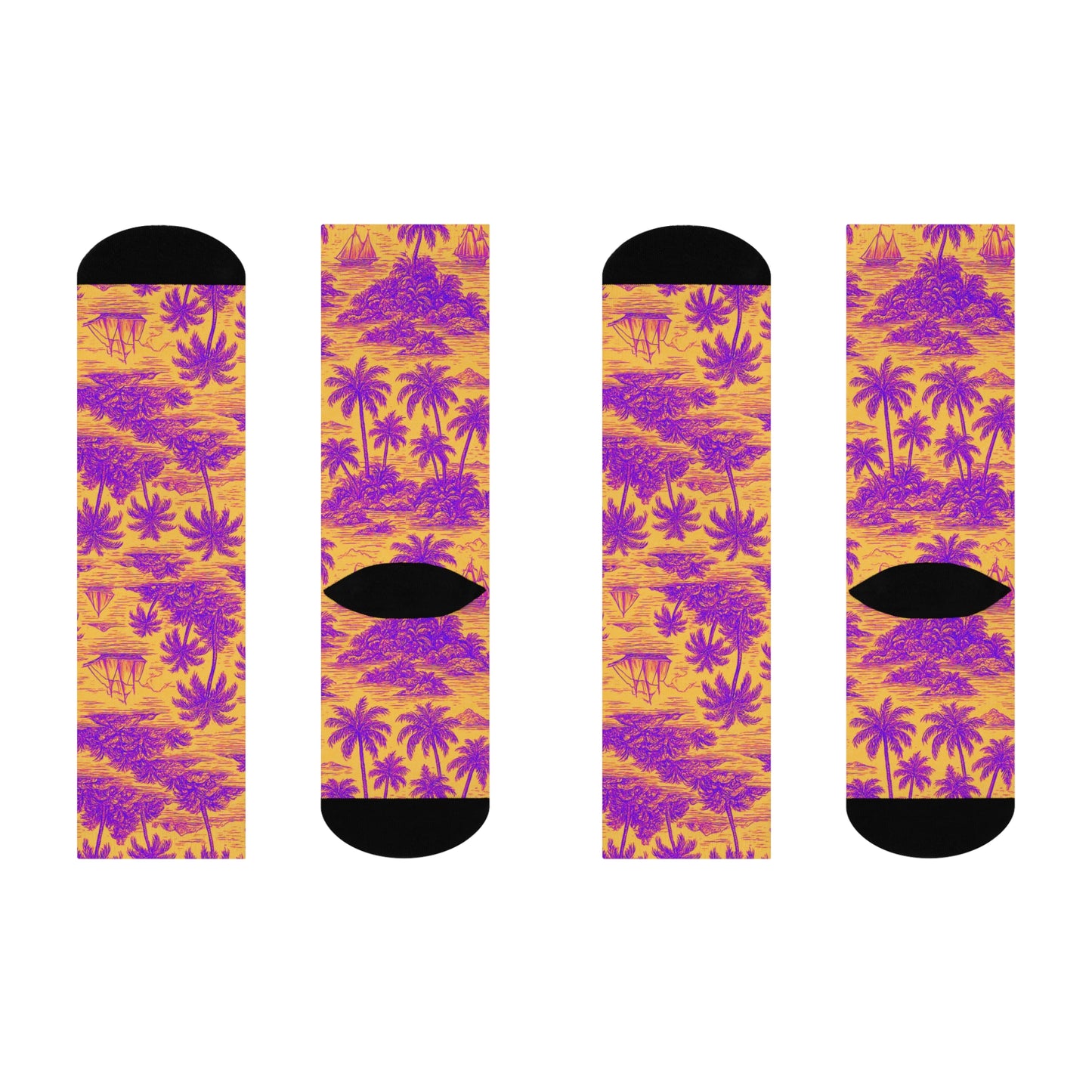 Cushioned Crew Socks - Faraway Toile, Pop