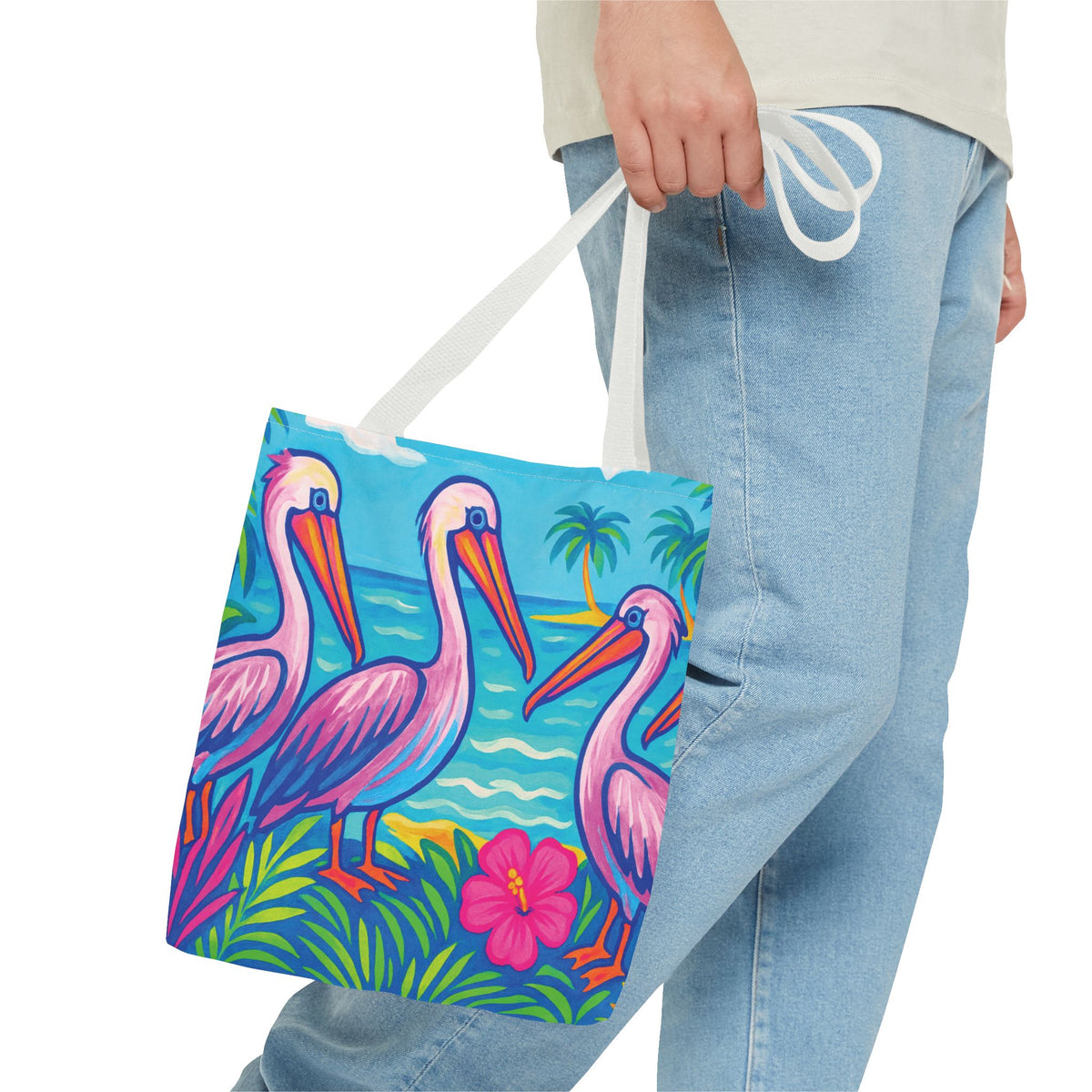 Beach Pelican Party Tote Bag - 3 Sizes