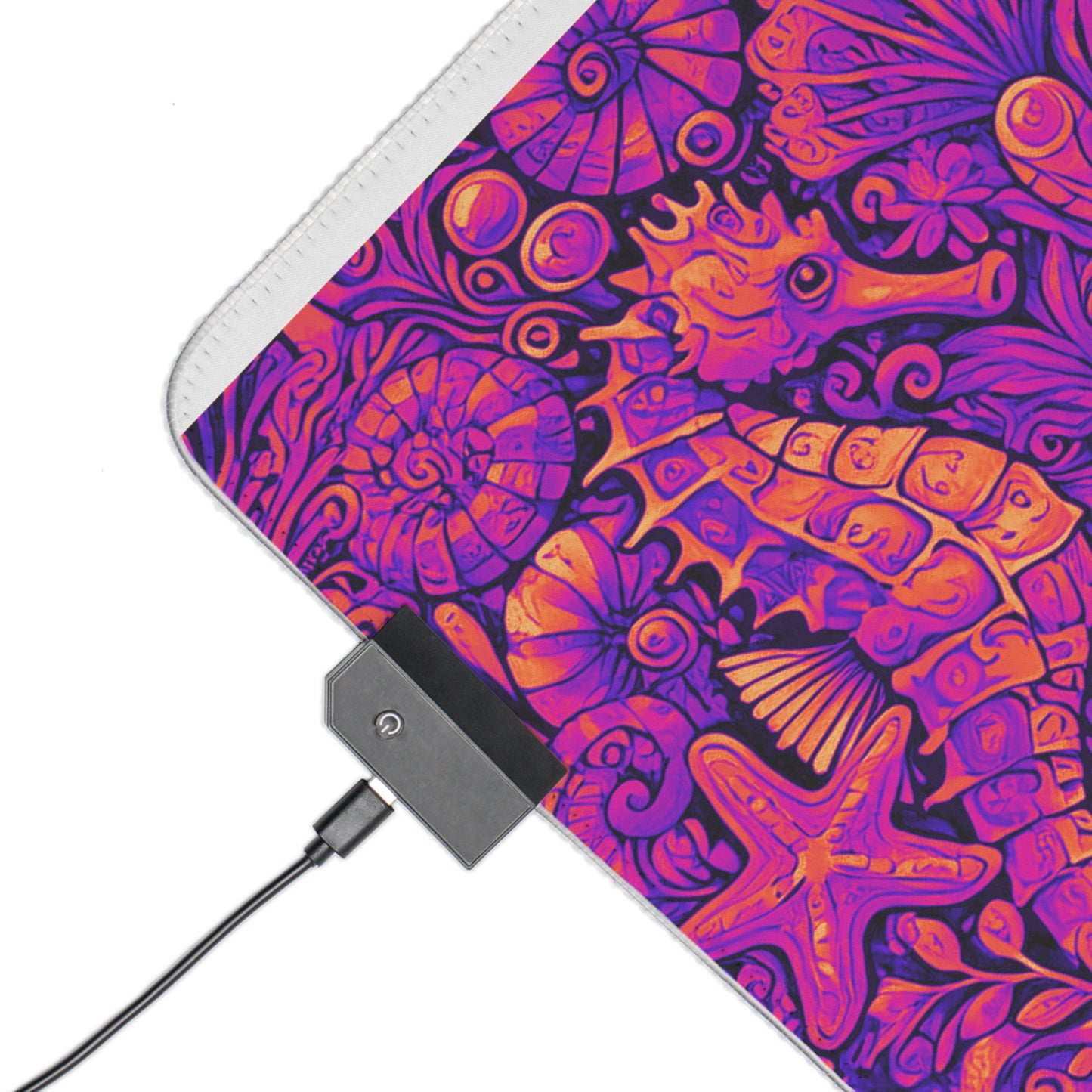 LED Gaming Mouse Pad With Vibrant RGB Lighting, 4 Sizes / Seahorse Trio, Heatwave